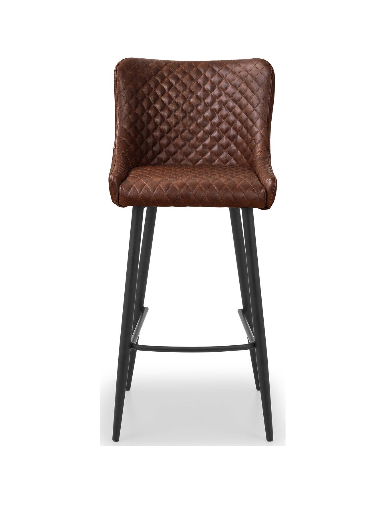 julian-bowen-luxe-faux-leather-barstool-brownstillFront