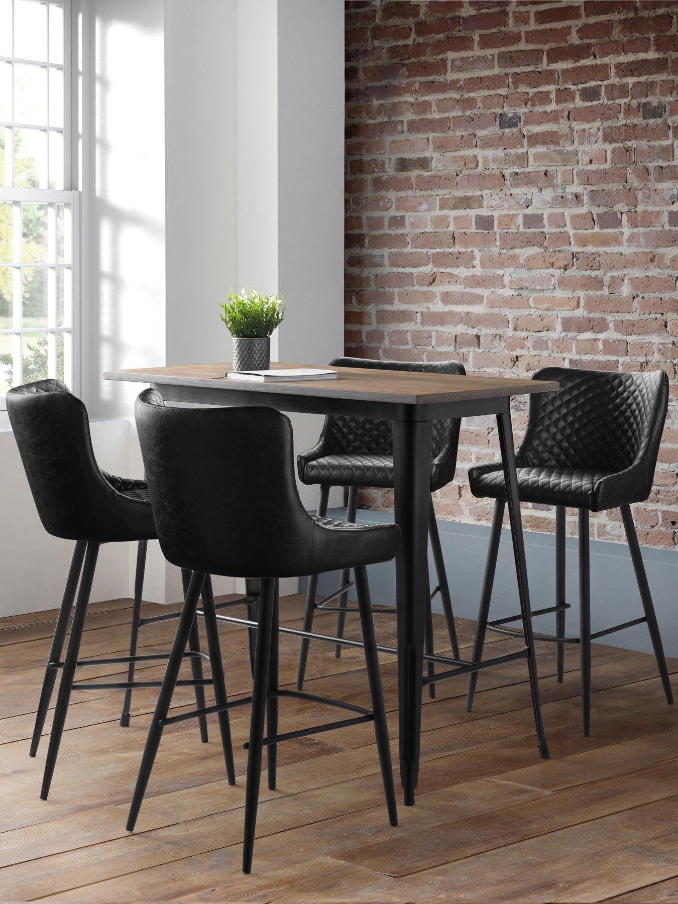 Image 1 of 6 of Julian Bowen Luxe Faux Leather Barstool - Black