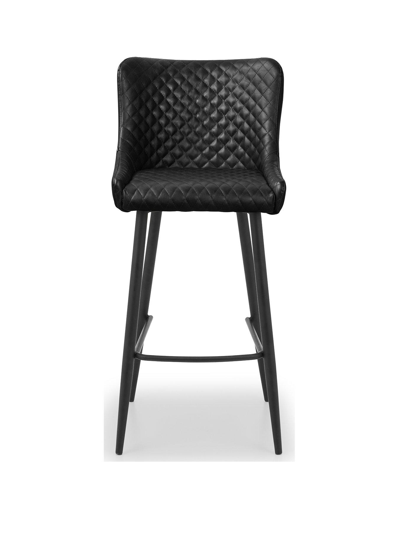 julian-bowen-luxe-faux-leather-barstool-blackstillFront