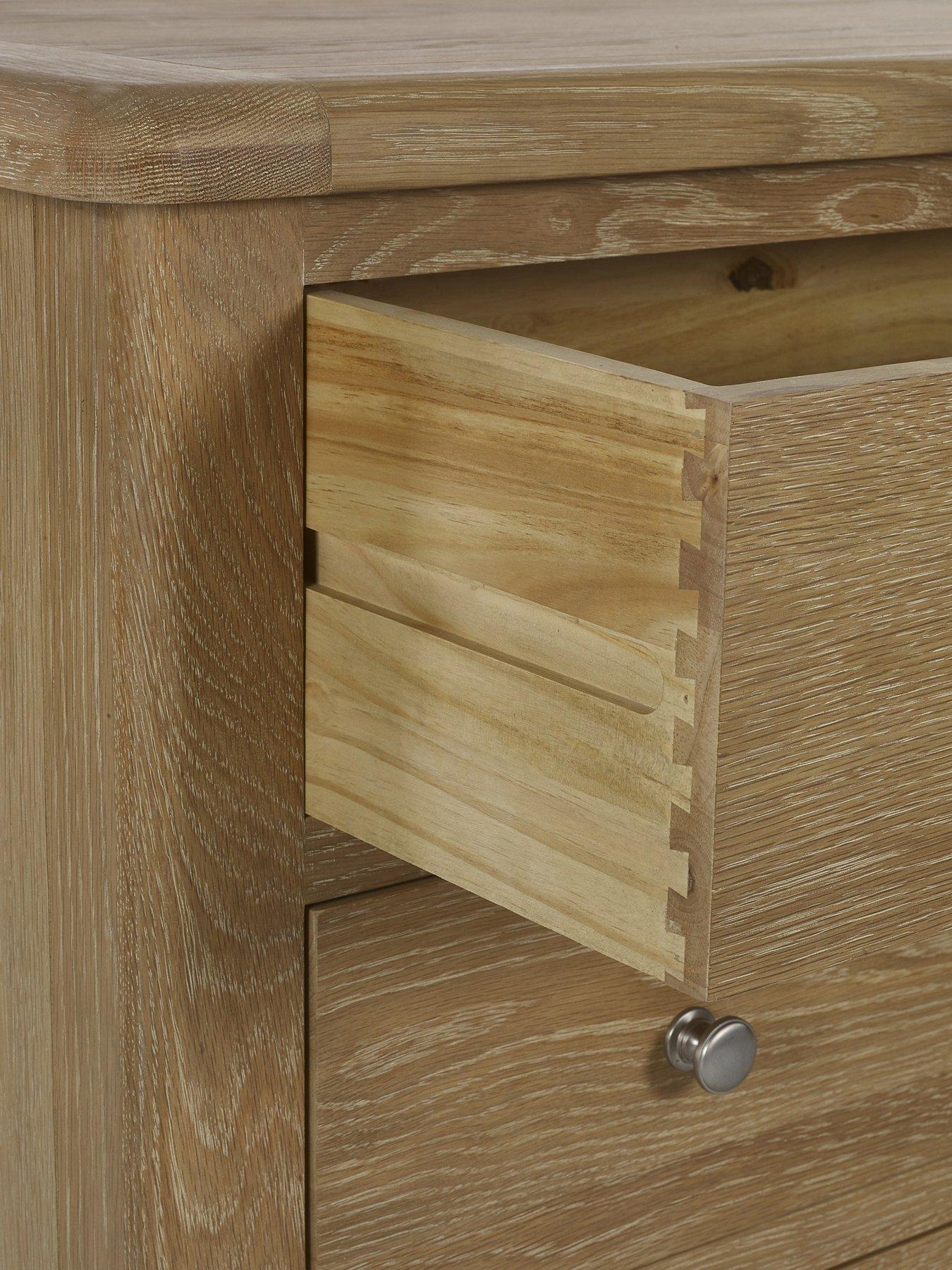 Image 5 of 7 of Julian Bowen Memphis Limed Oak 3 Drawer Chest