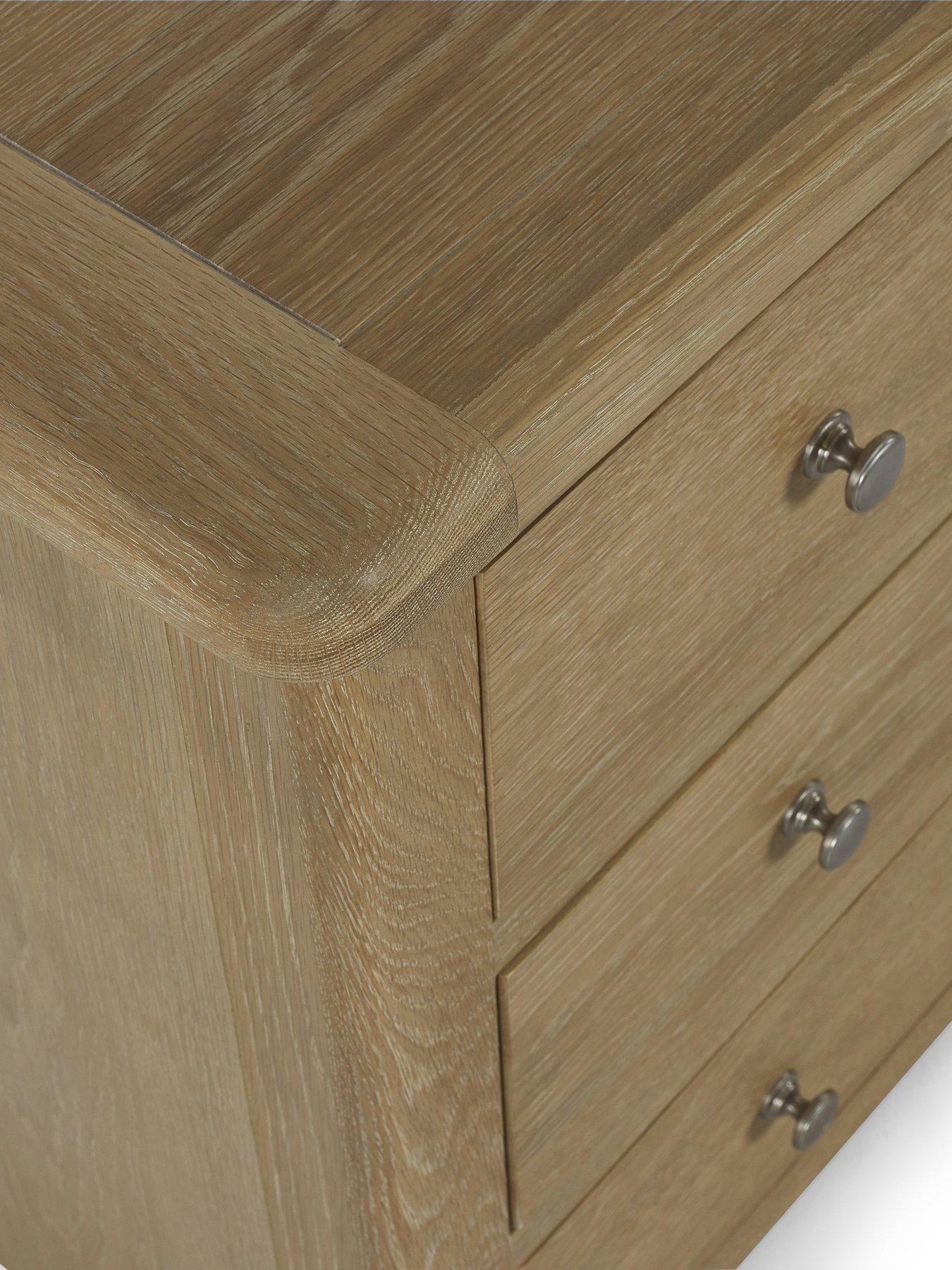 Image 7 of 7 of Julian Bowen Memphis Limed Oak 3 Drawer Chest