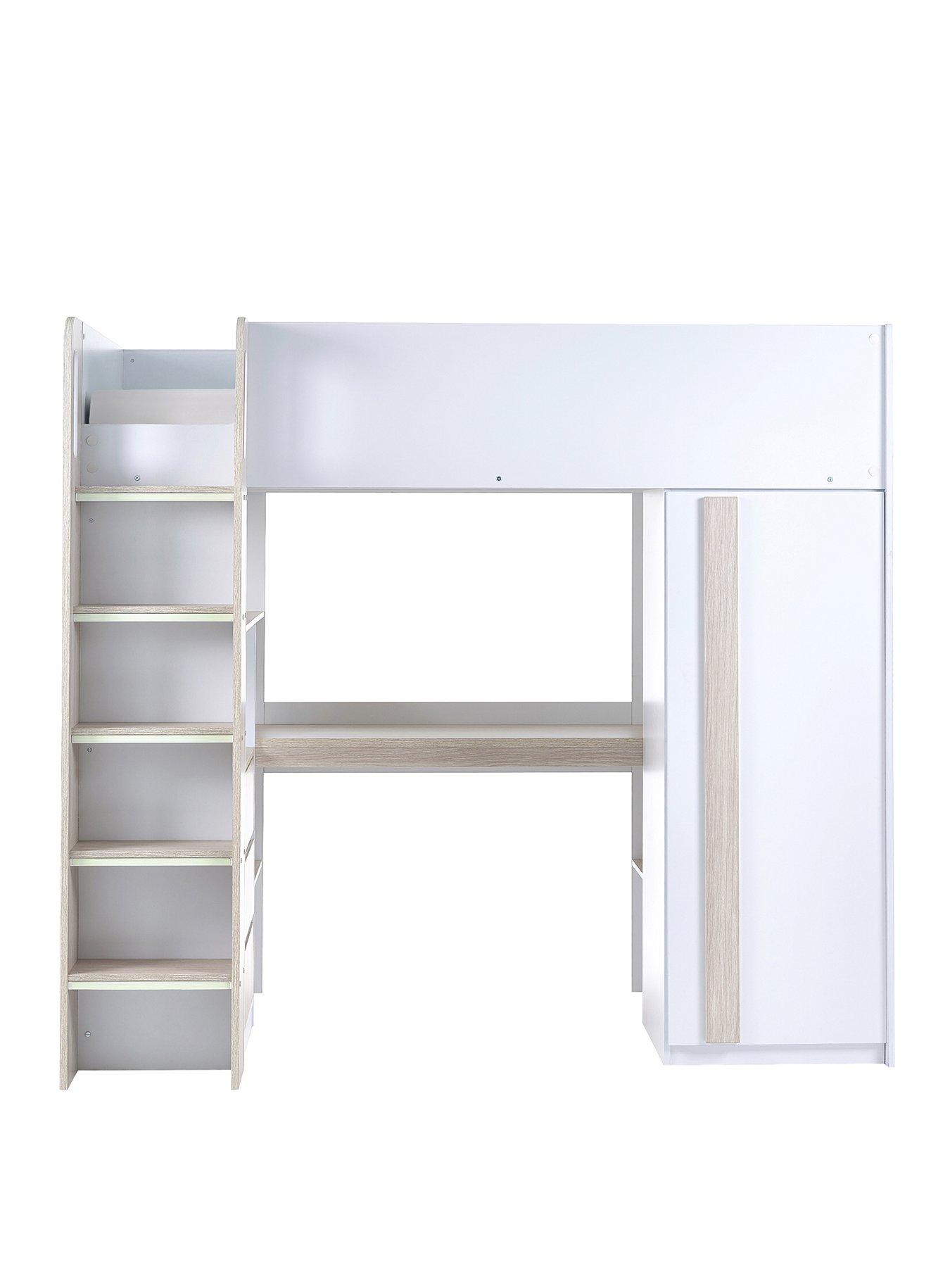 julian-bowen-ocean-highsleeper-bed-with-wardrobe-desk-shelvesnbspand-drawers-pale-woodwhitestillFront