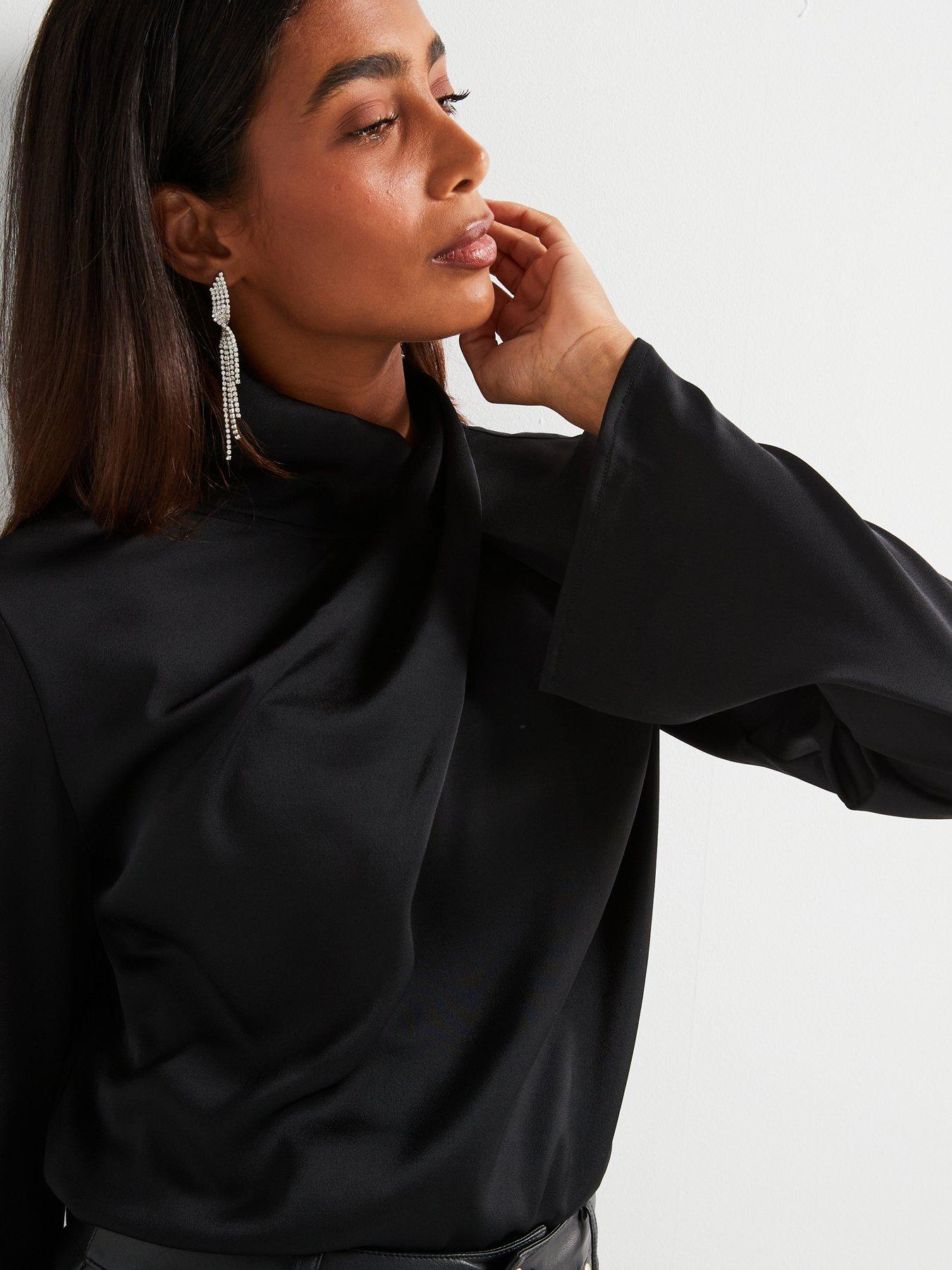 v-by-very-draped-satin-shell-blouse-blackoutfit