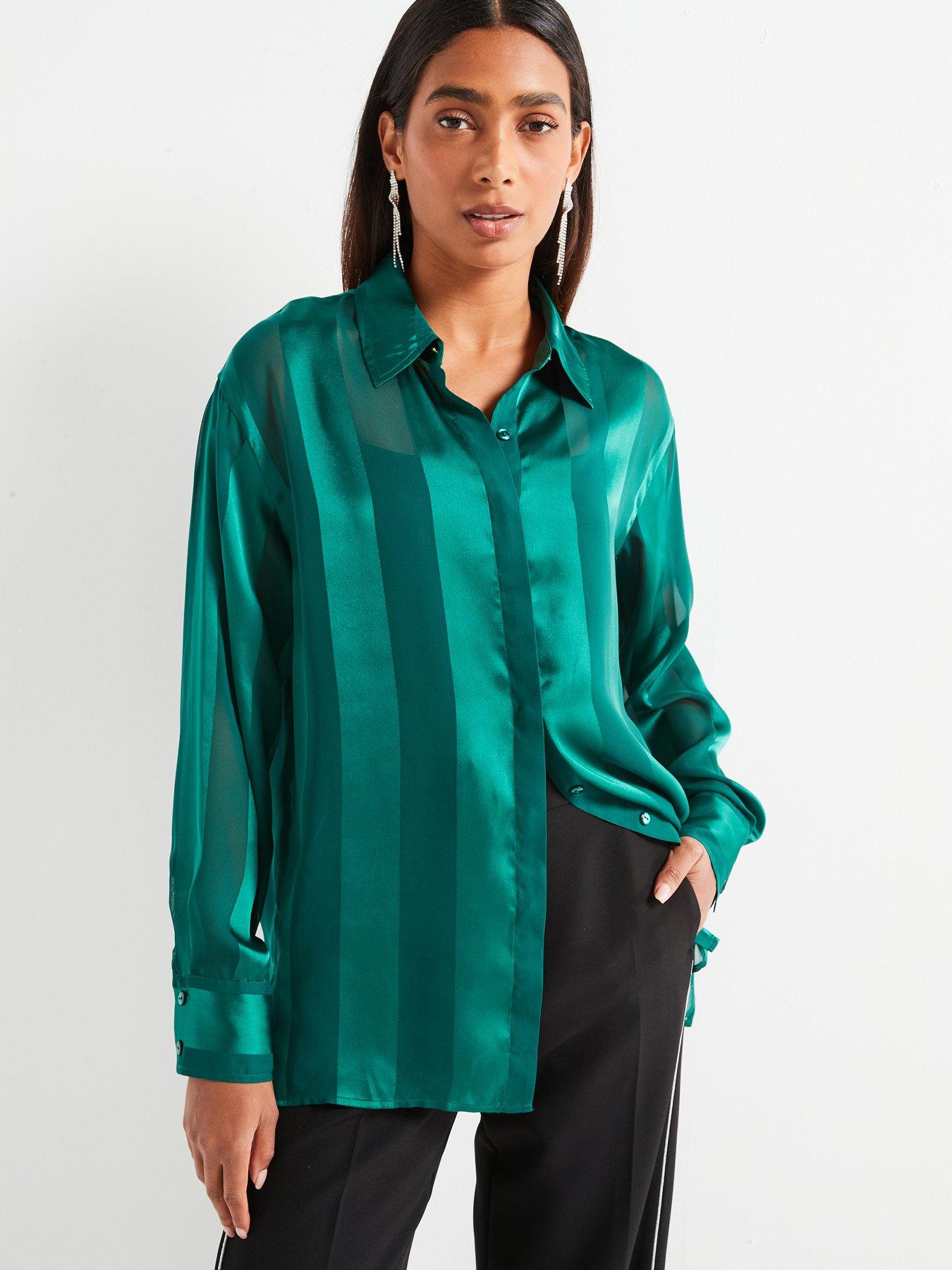 v-by-very-jaquard-stripe-shirt-greenfront