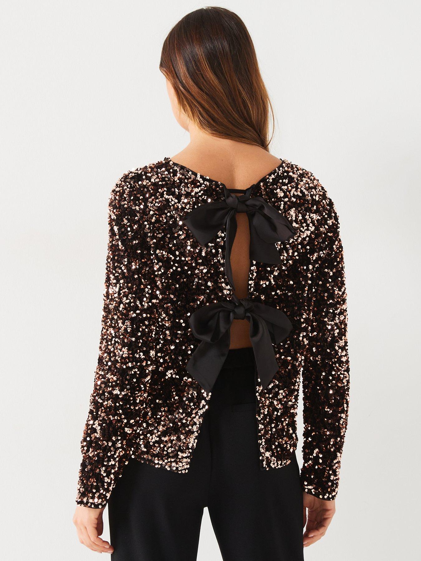 v-by-very-x-carol-byrnenbspbow-back-sequin-shell-top-goldstillFront