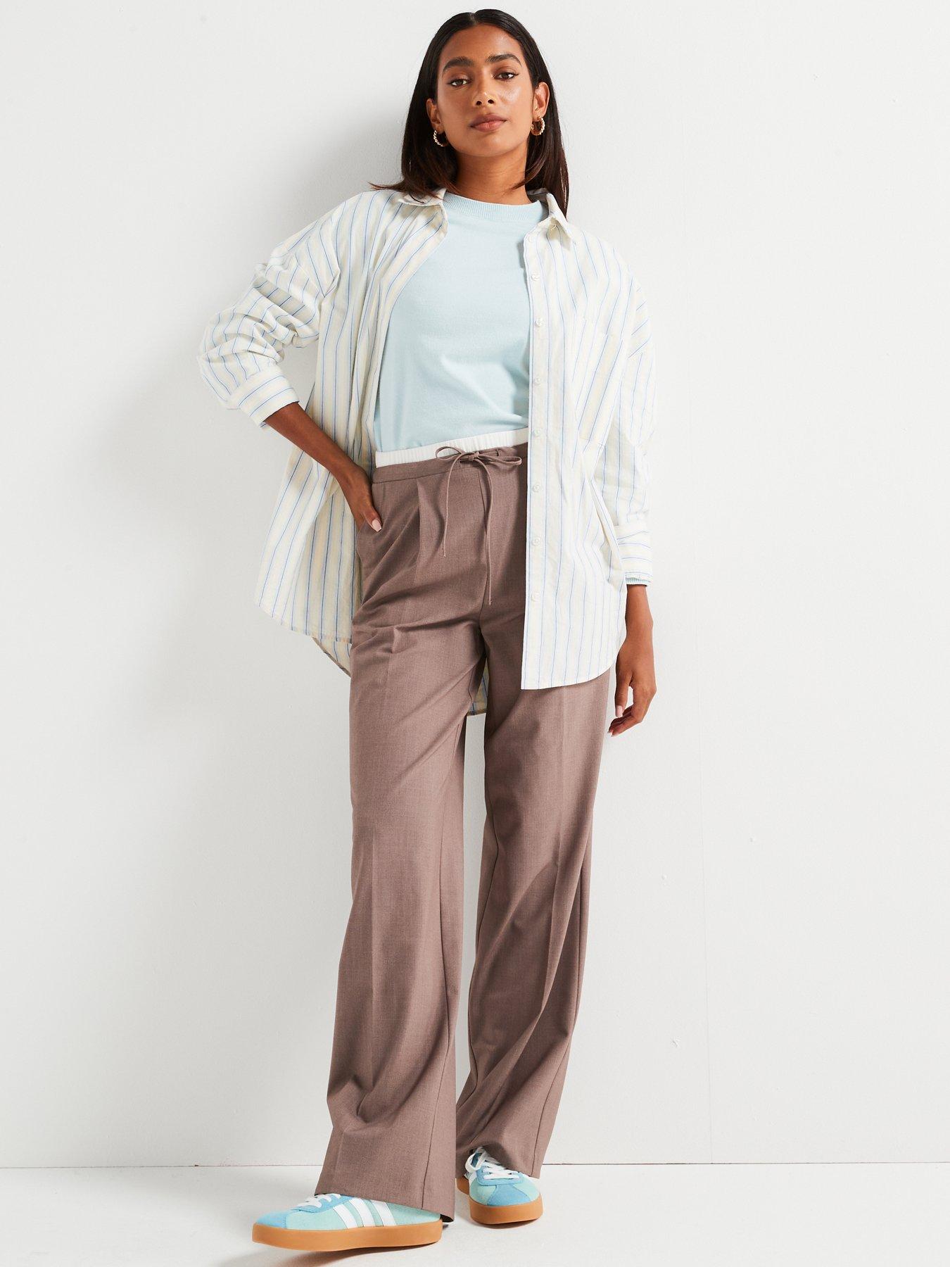 v-by-very-boxer-detail-wide-leg-trouser-browndetail