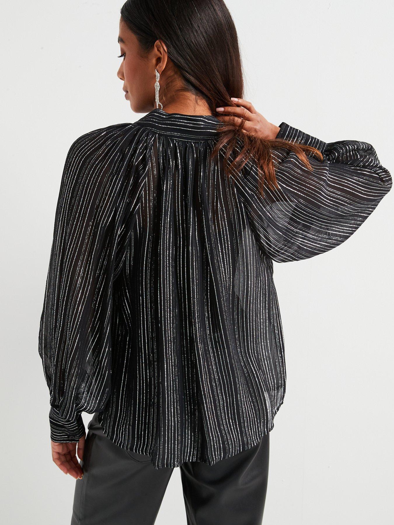 v-by-very-stripe-pussy-bow-lurex-blouse-blackstillFront