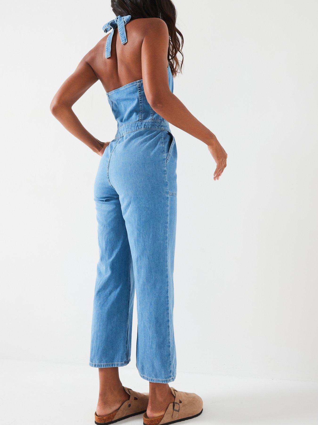 Denim bandeau jumpsuit deals