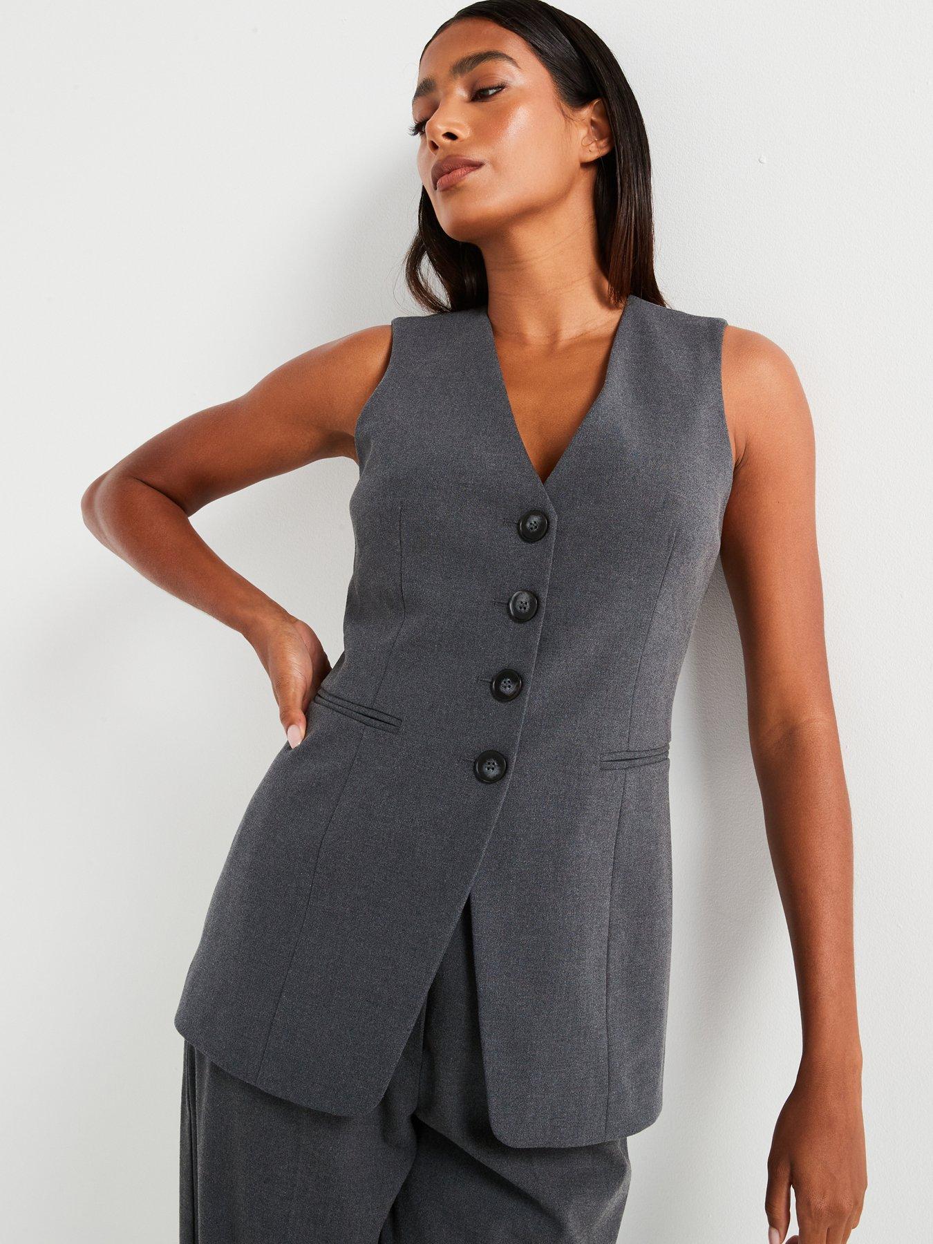 V by Very Longline Waistcoat Piece Co-Ord Grey Very Ireland
