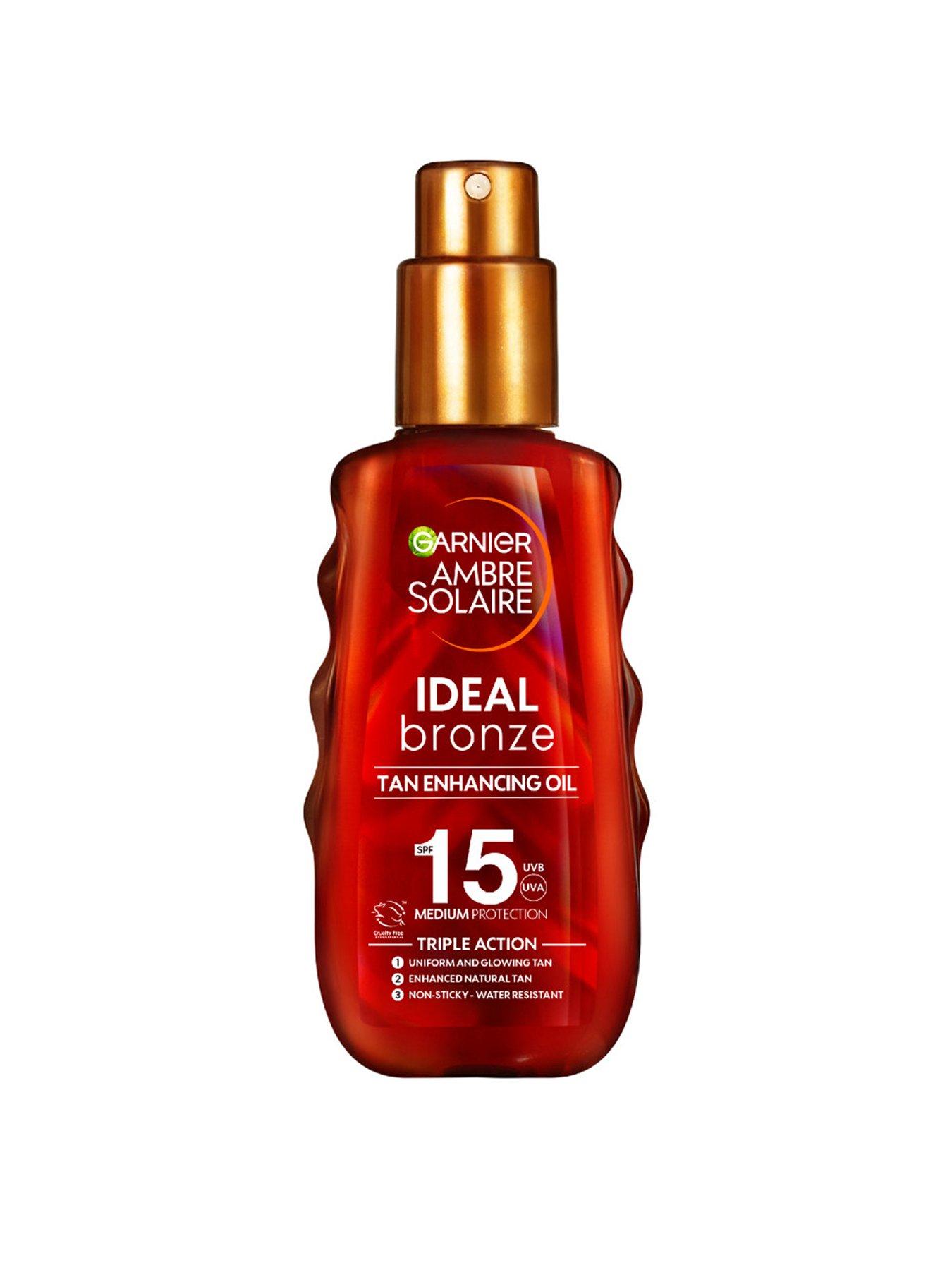 Image of Garnier Ambre Solaire Ideal Bronze Protective Oil Sun Cream Spray SPF15 150ml