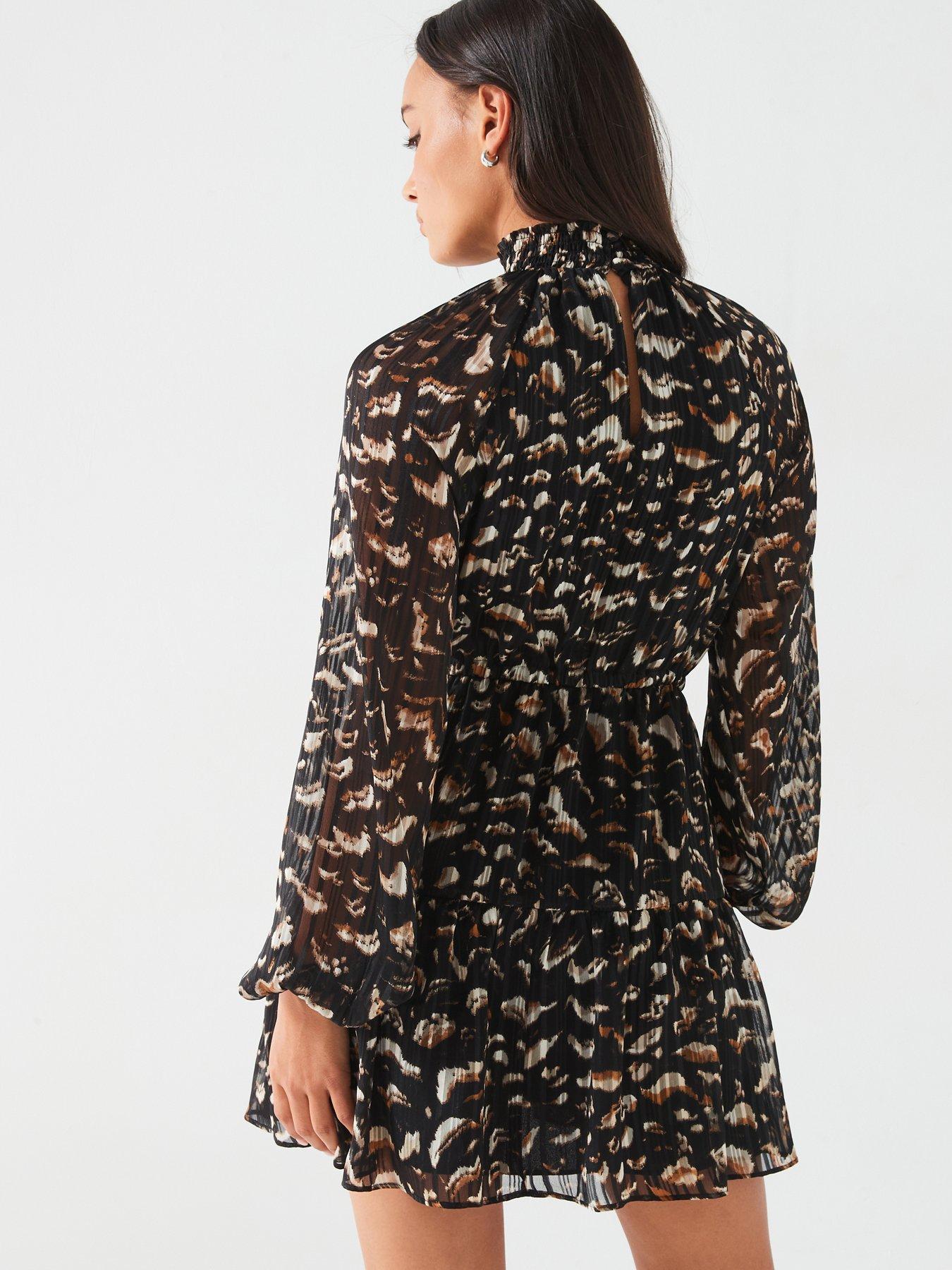 v-by-very-feather-printed-mini-skater-dress-feather-printstillFront