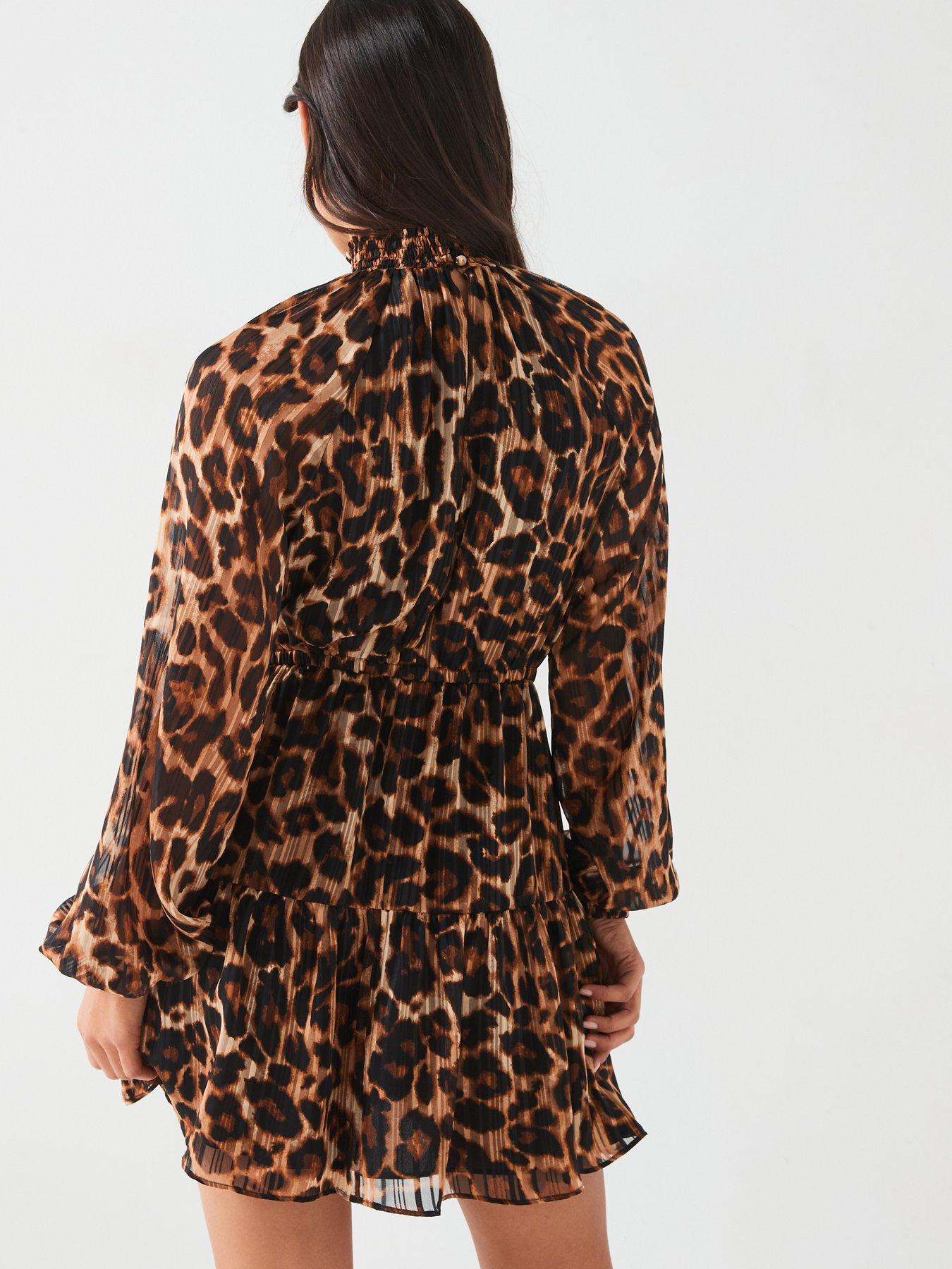 v-by-very-leopard-print-mini-skater-dress-brownstillFront