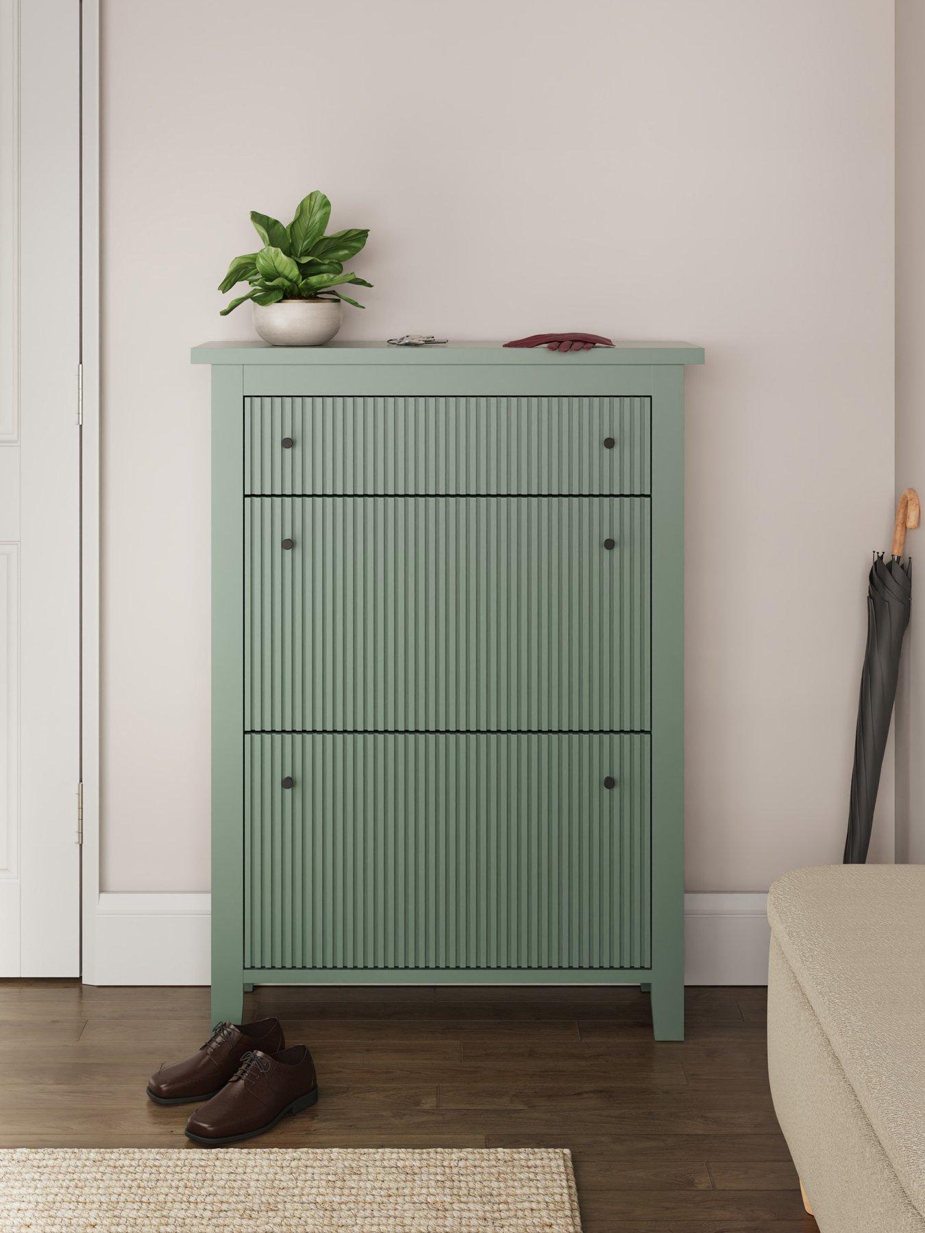 undefined Bliss 3 Drawer Shoe Cabinet - Green
