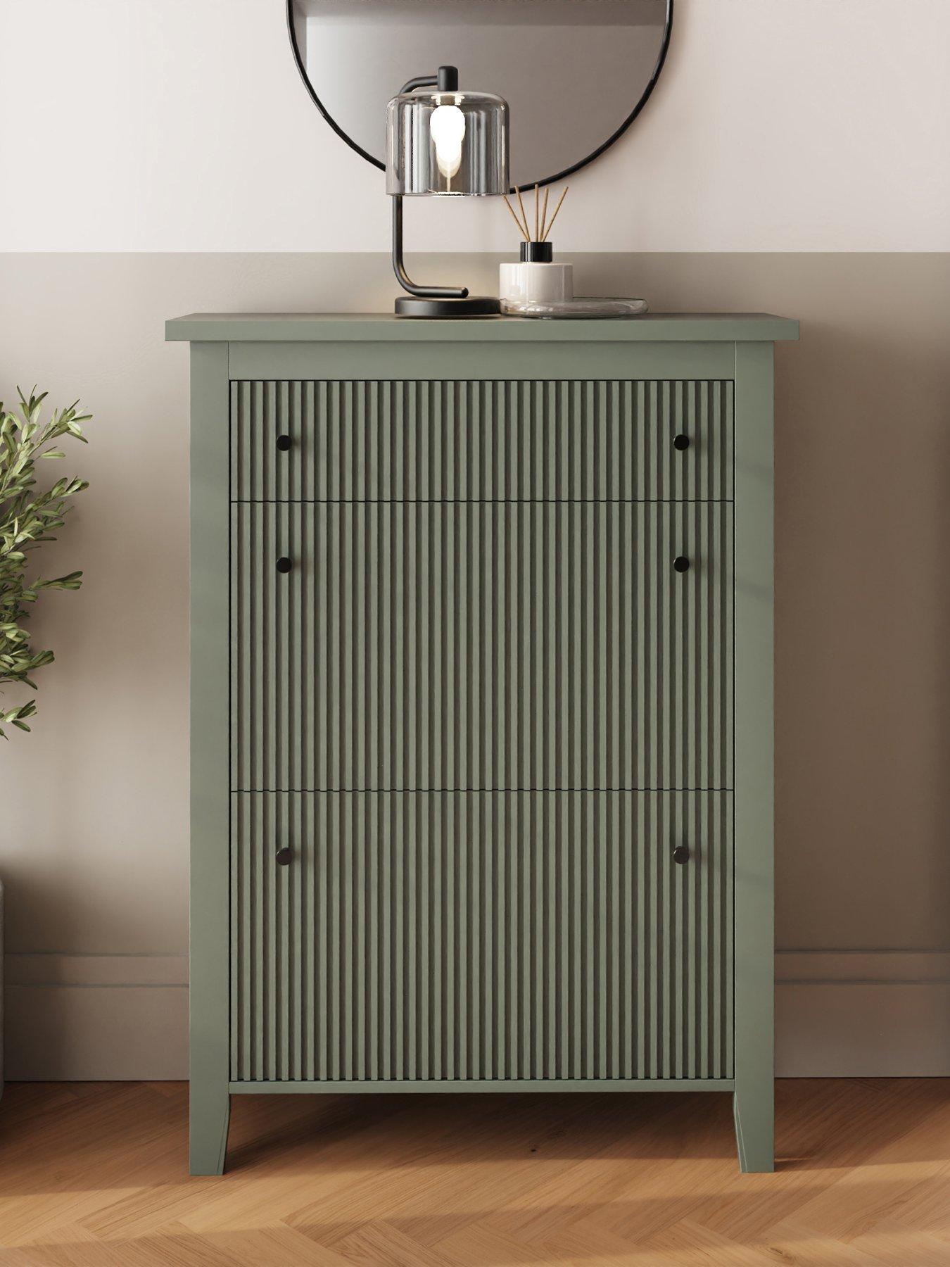 GFW Bliss Drawer Shoe Cabinet Green Very Ireland