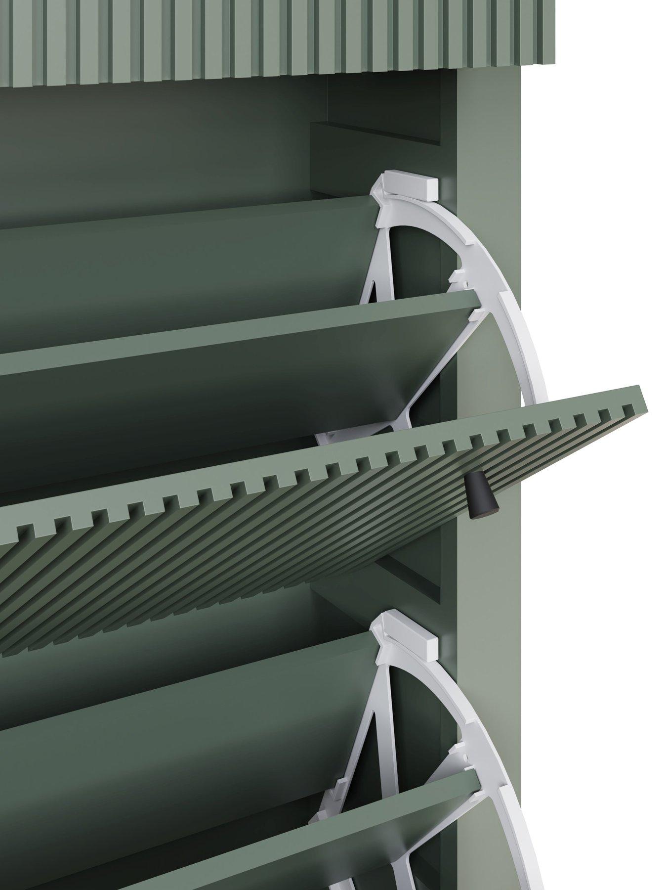 Image 6 of 7 of GFW Bliss 3 Drawer Shoe Cabinet - Green