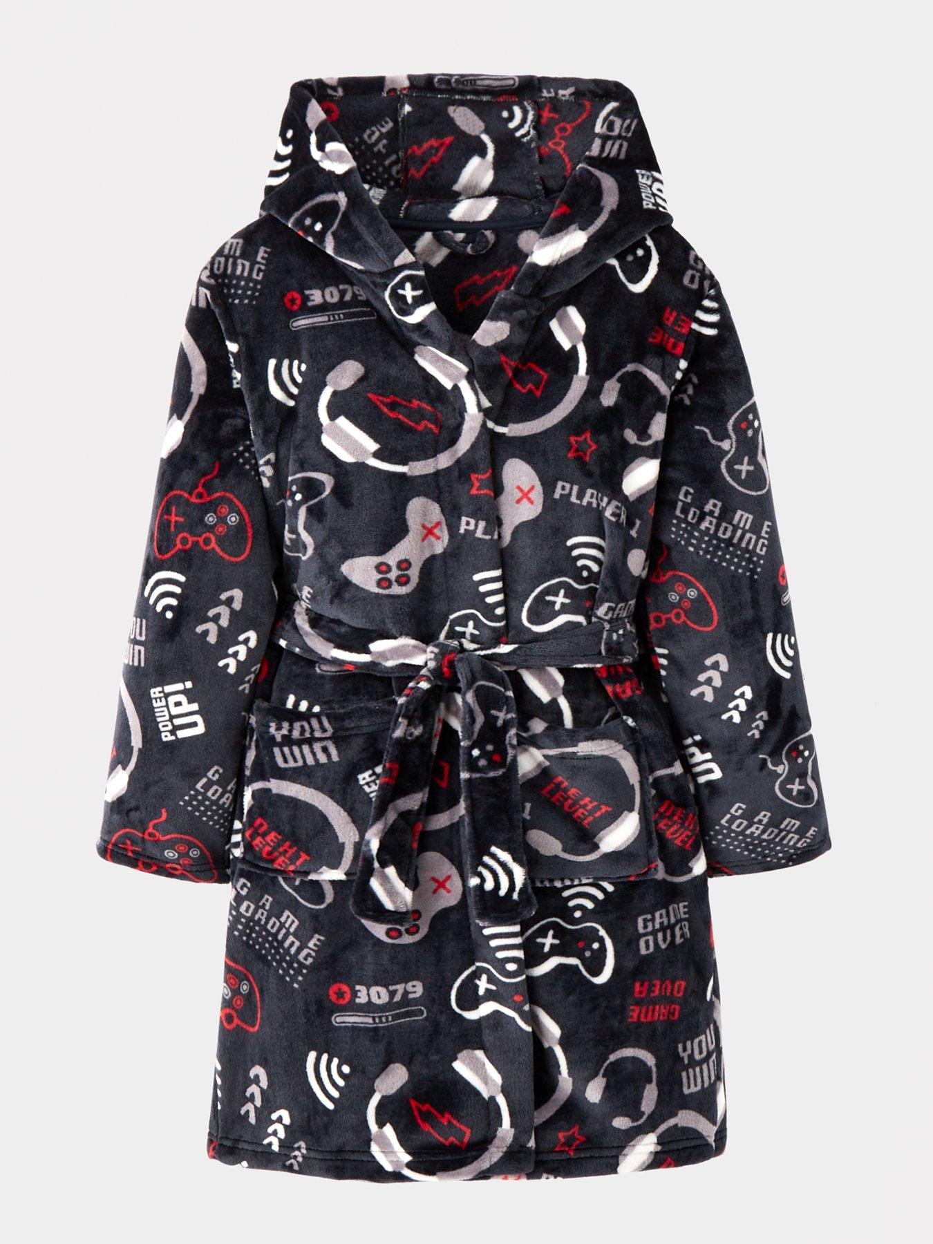 everyday-boys-fleece-gaming-robe-multi