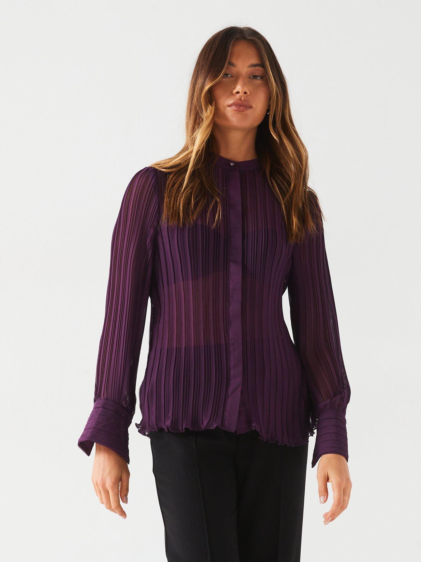 v-by-very-plisse-button-thru-shirt-purple