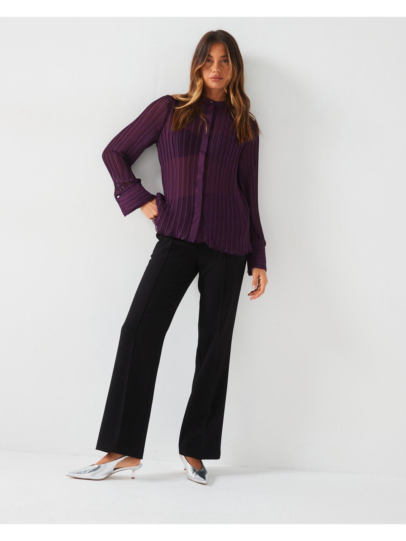 v-by-very-plisse-button-thru-shirt-purpleback