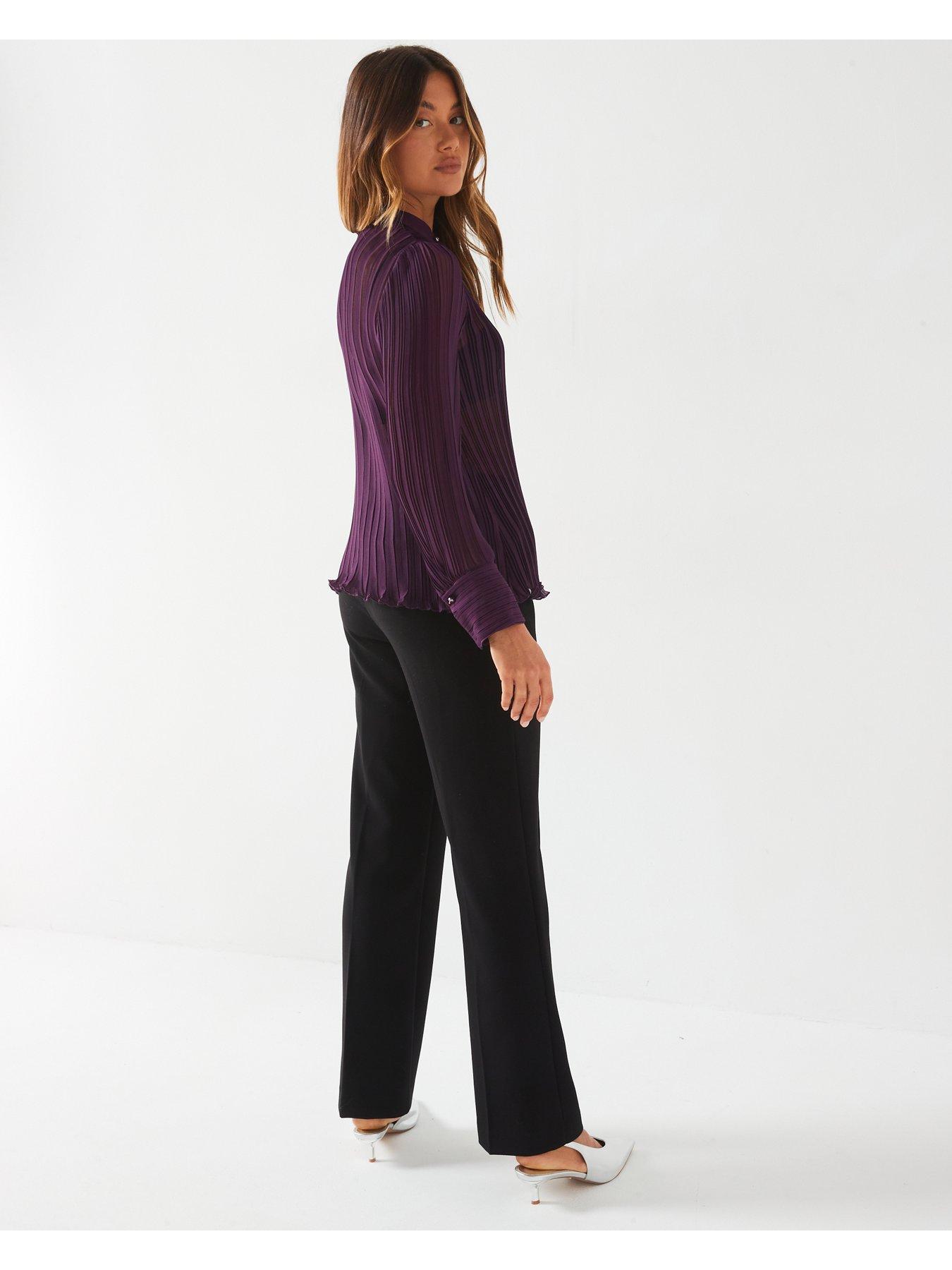 v-by-very-plisse-button-thru-shirt-purpledetail