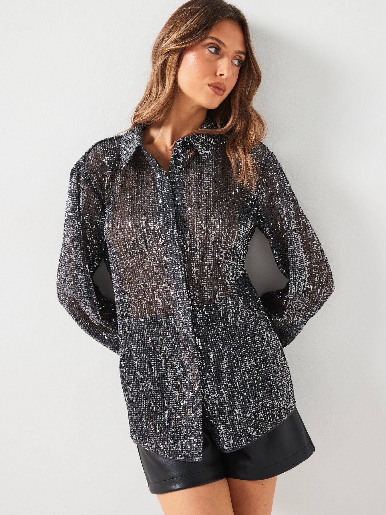 v-by-very-sequin-longline-shirt-greydetail