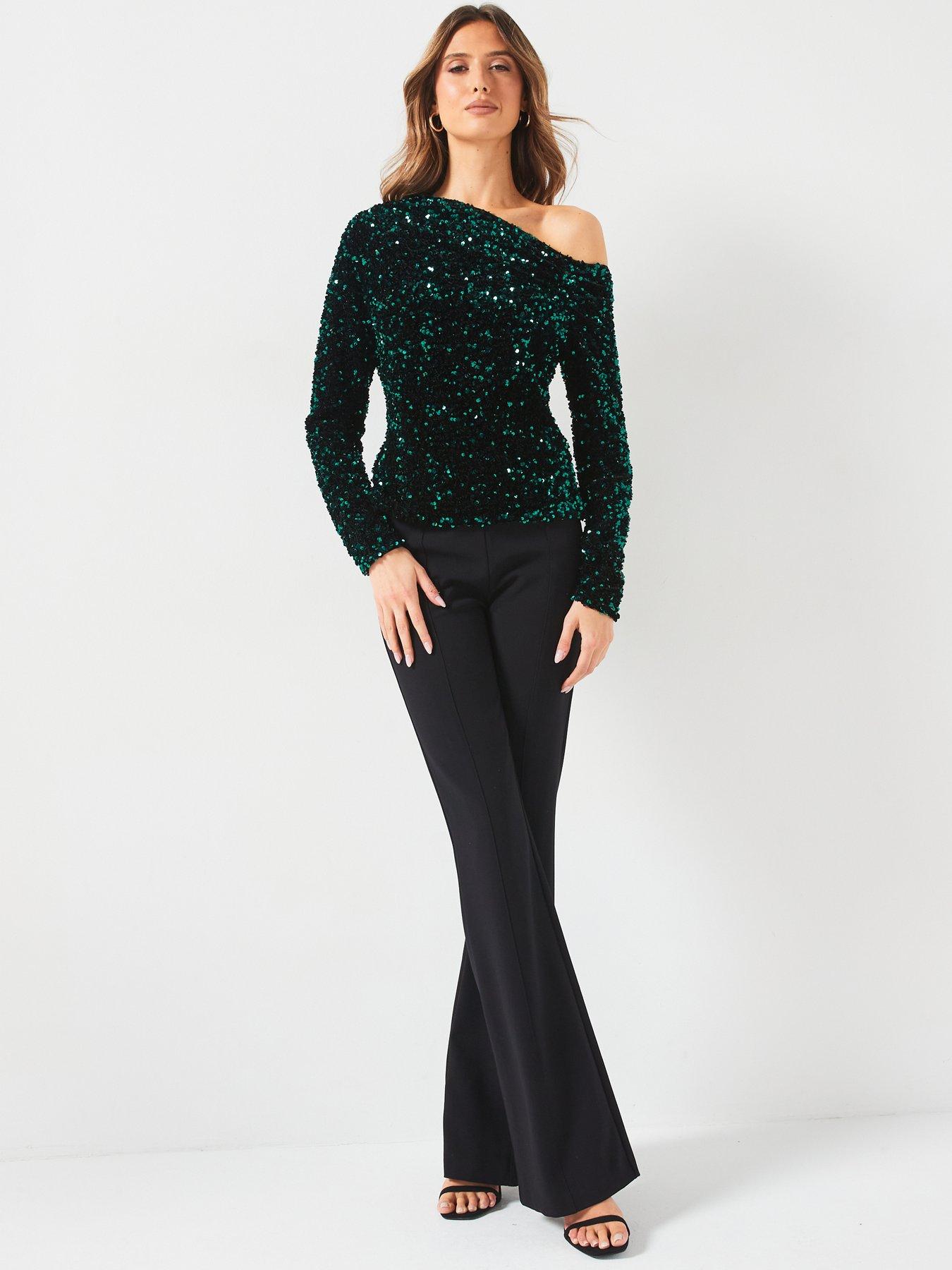 v-by-very-off-the-shoulder-sequin-top-greenback