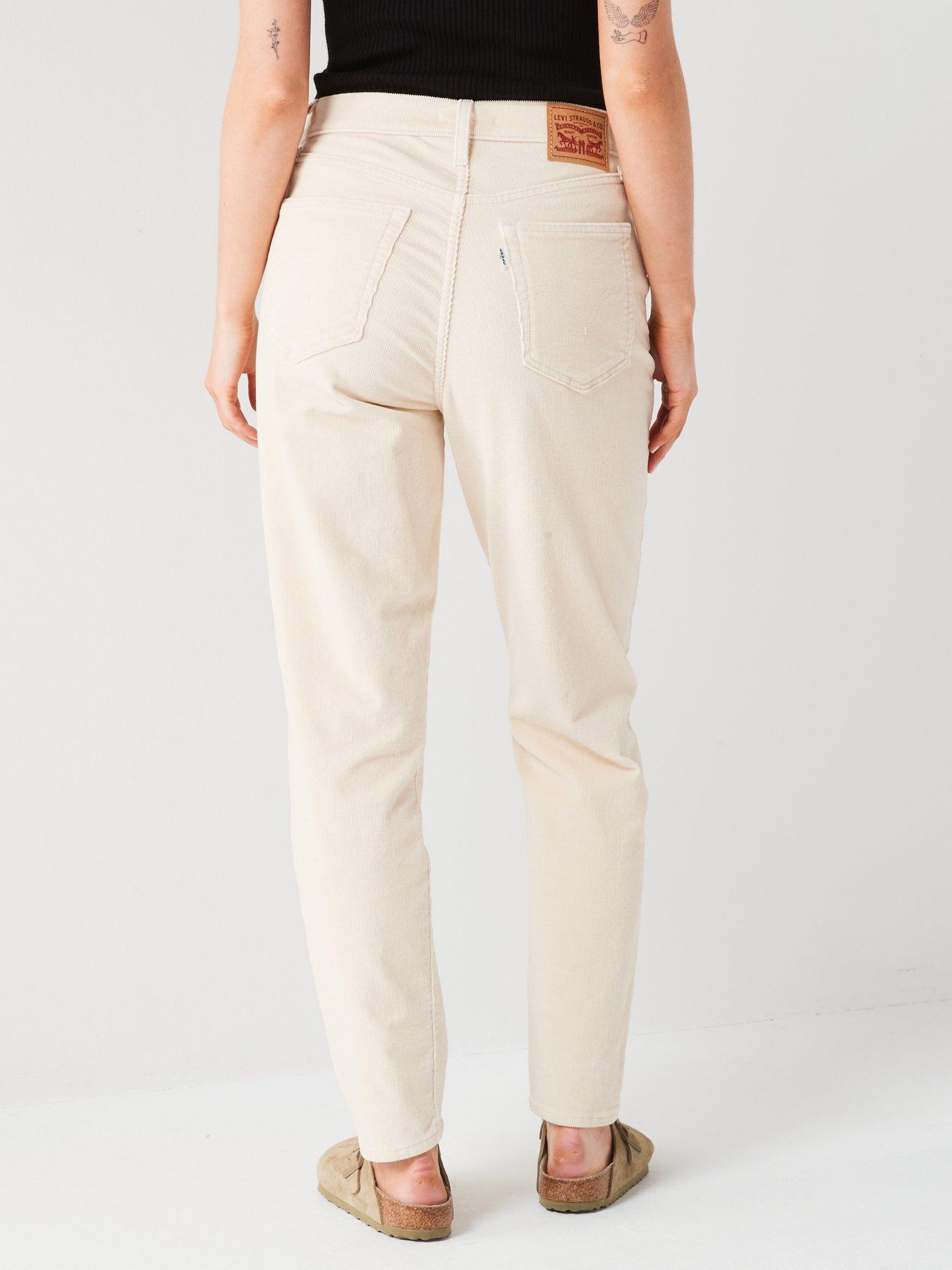 Womens Jeans Beige Corduroy Mom Jeans PacSun Women's Jeans Cream