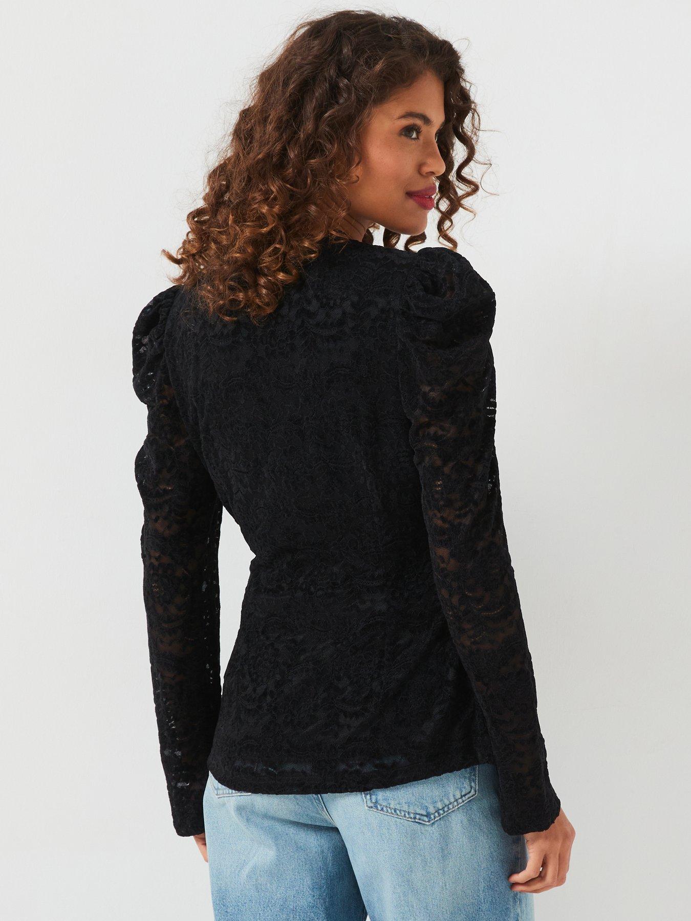 v-by-very-wrap-velvet-lace-blouse-blackstillFront