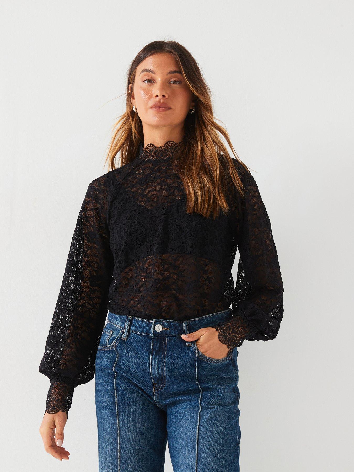 v-by-very-high-neck-lace-shell-top-blackfront