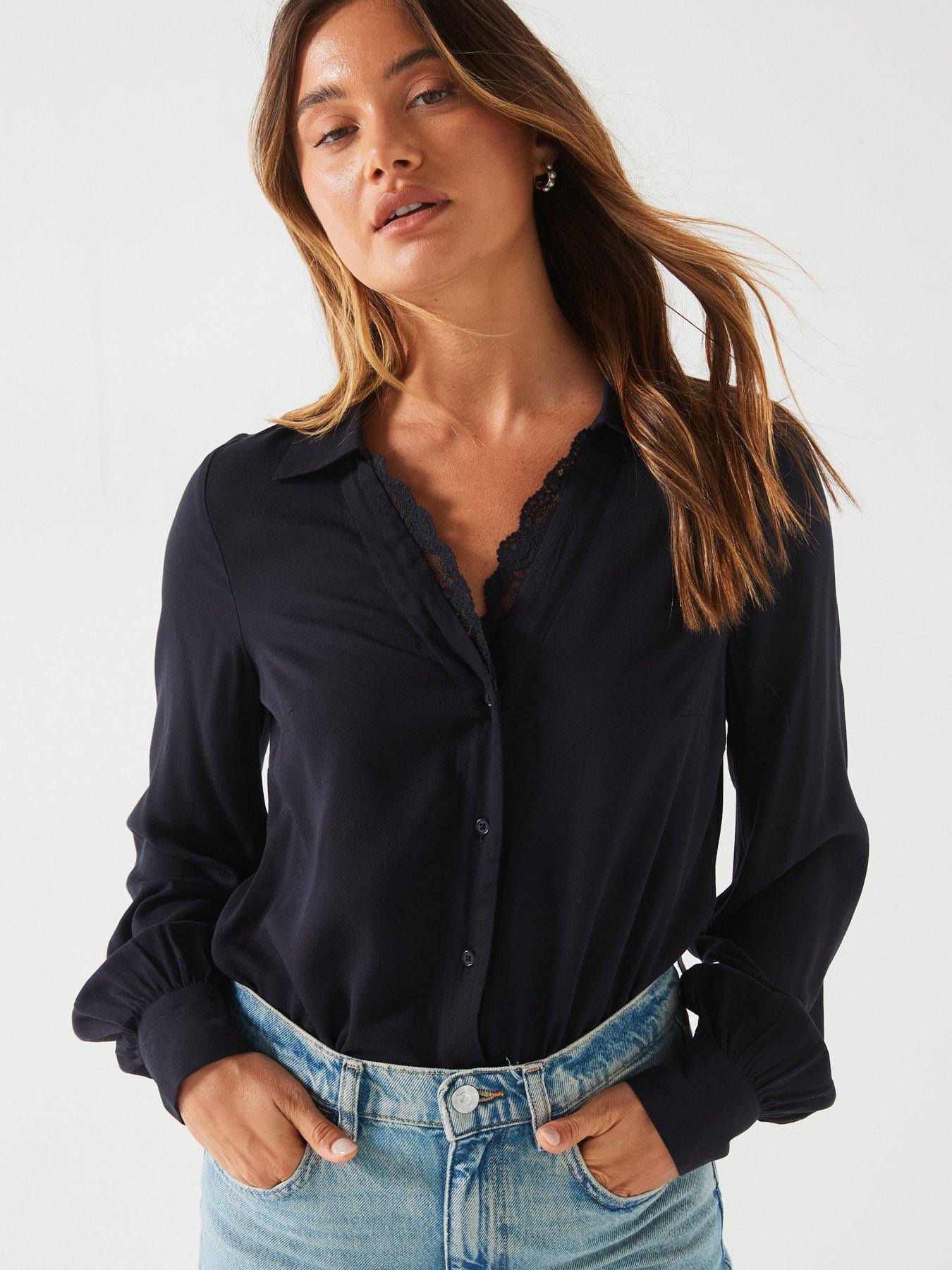 v-by-very-lace-trim-shirt-blackfront