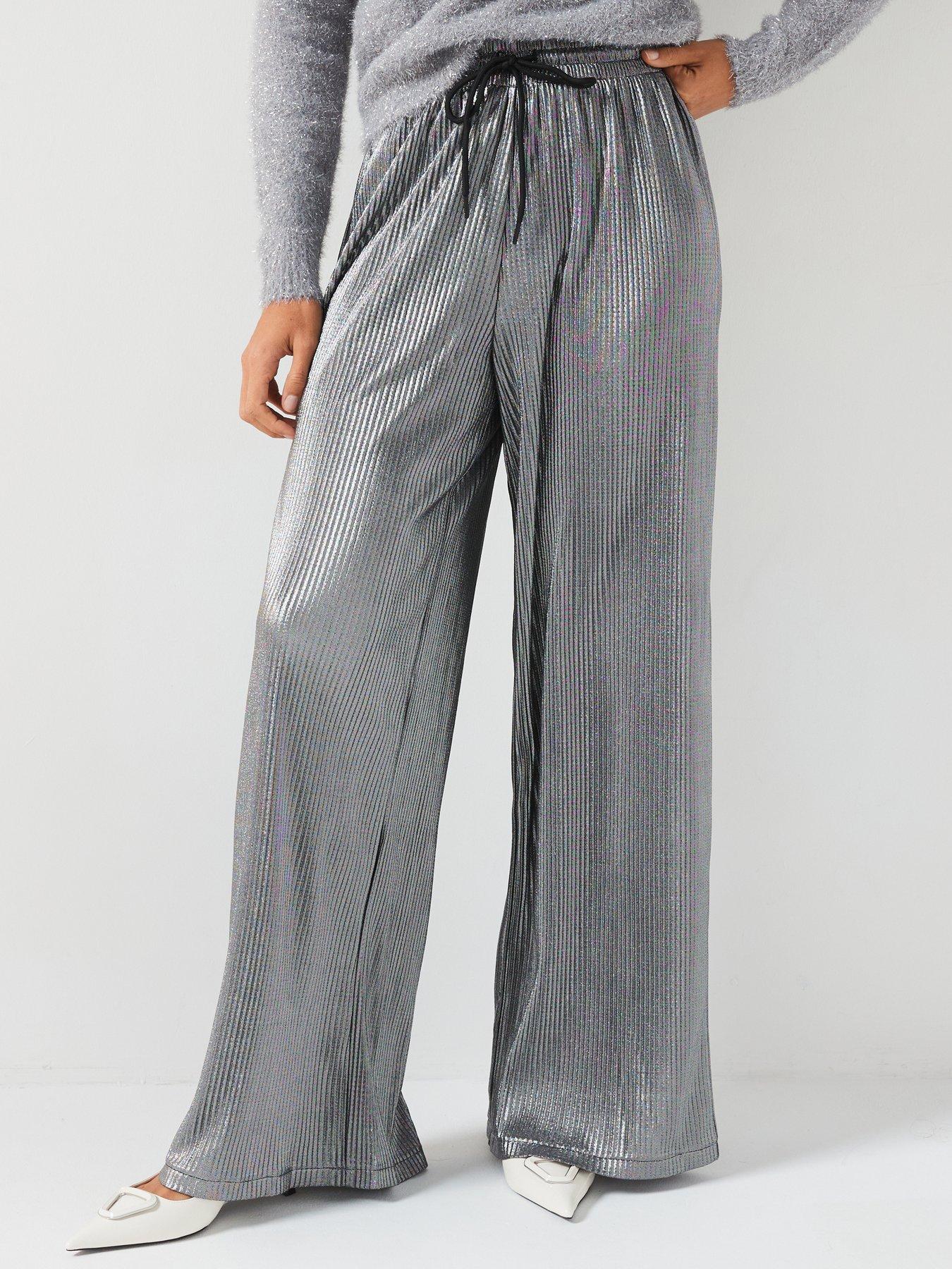 v-by-very-metallic-plisse-wide-leg-trouser-gunmetal