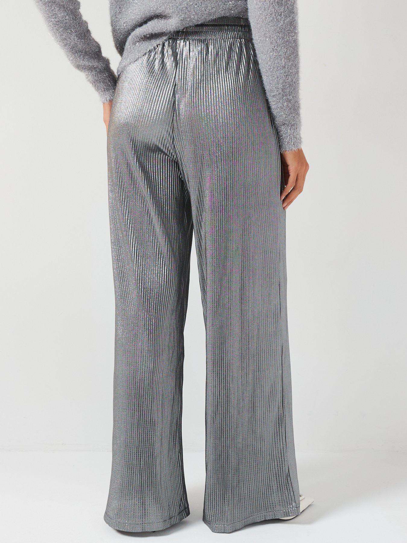 v-by-very-metallic-plisse-wide-leg-trouser-gunmetalstillFront