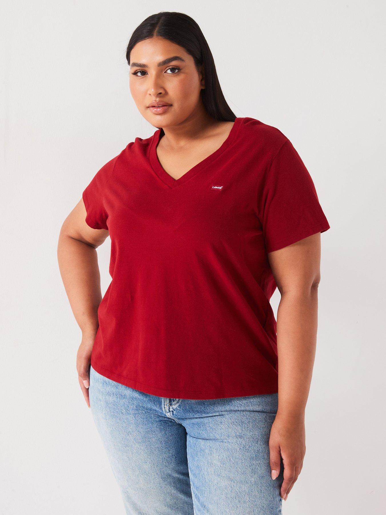 levis-plus-plus-the-perfect-v-neck-tee-sundried-tomato