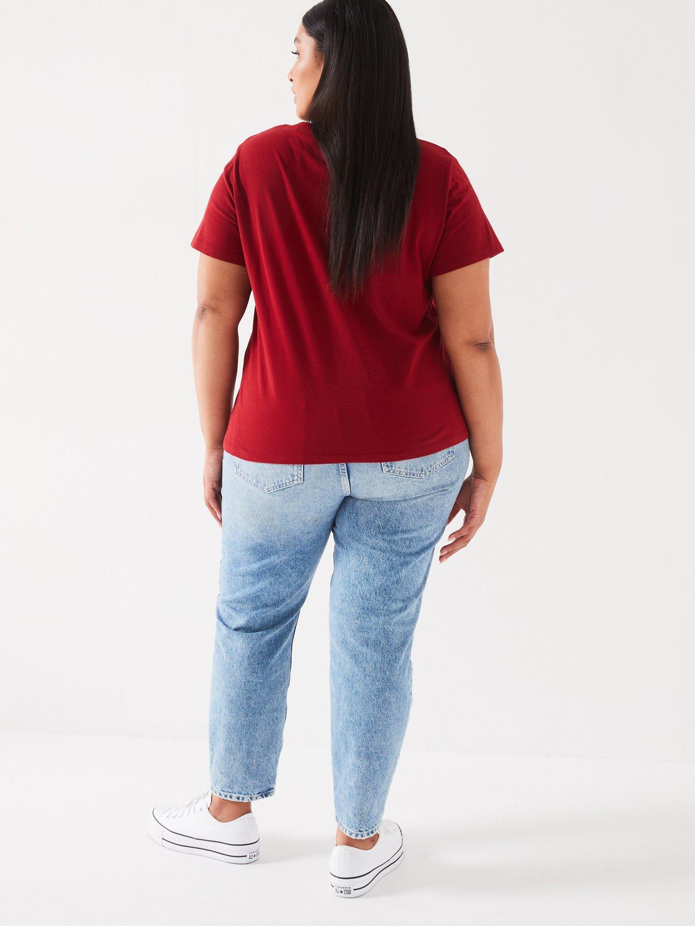 levis-plus-plus-the-perfect-v-neck-tee-sundried-tomatostillFront