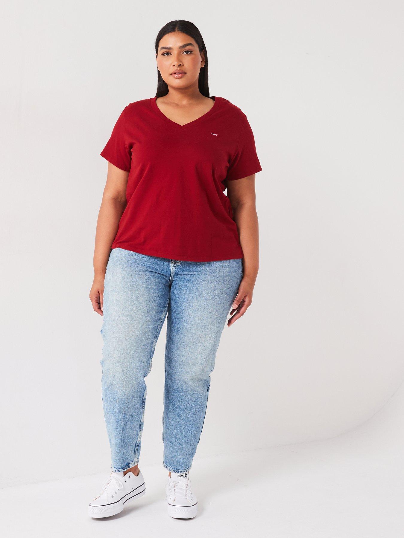 levis-plus-plus-the-perfect-v-neck-tee-sundried-tomatoback