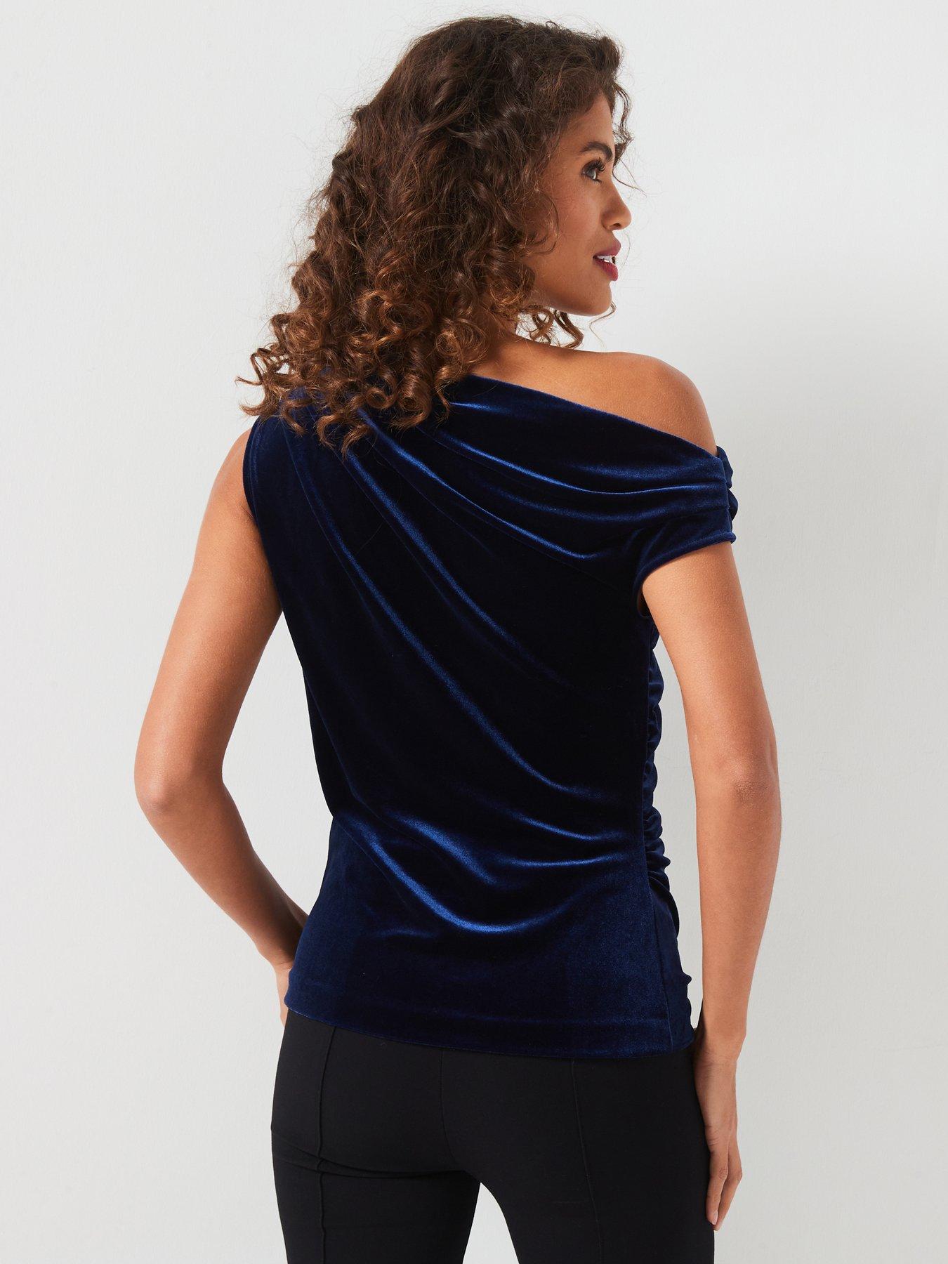 v-by-very-twist-detail-velvet-top-bluestillFront