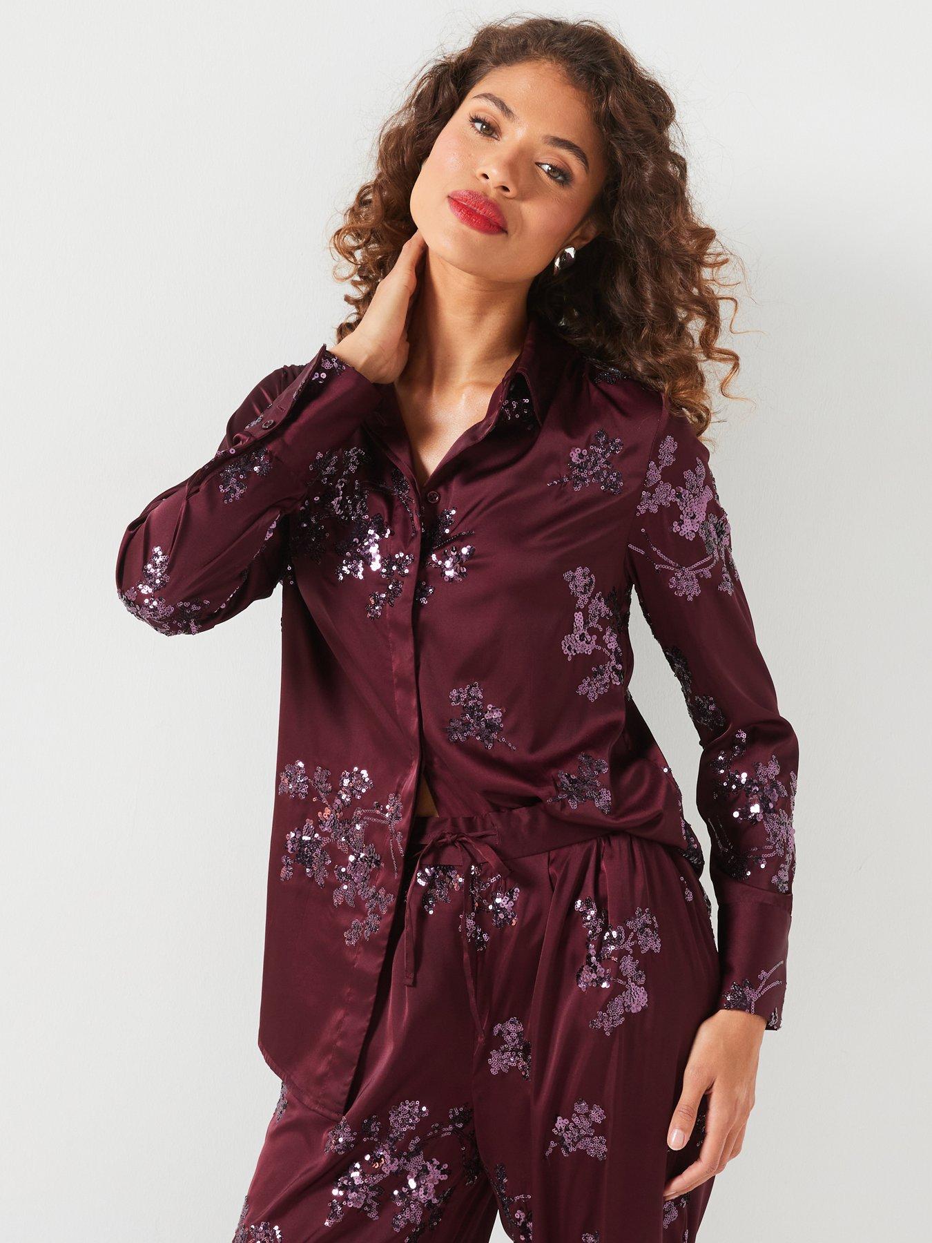 v-by-very-sequin-satin-shirt-co-ord-burgundy