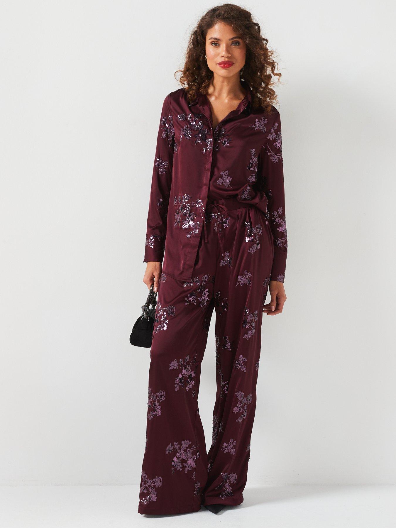 v-by-very-sequin-satin-shirt-co-ord-burgundyback