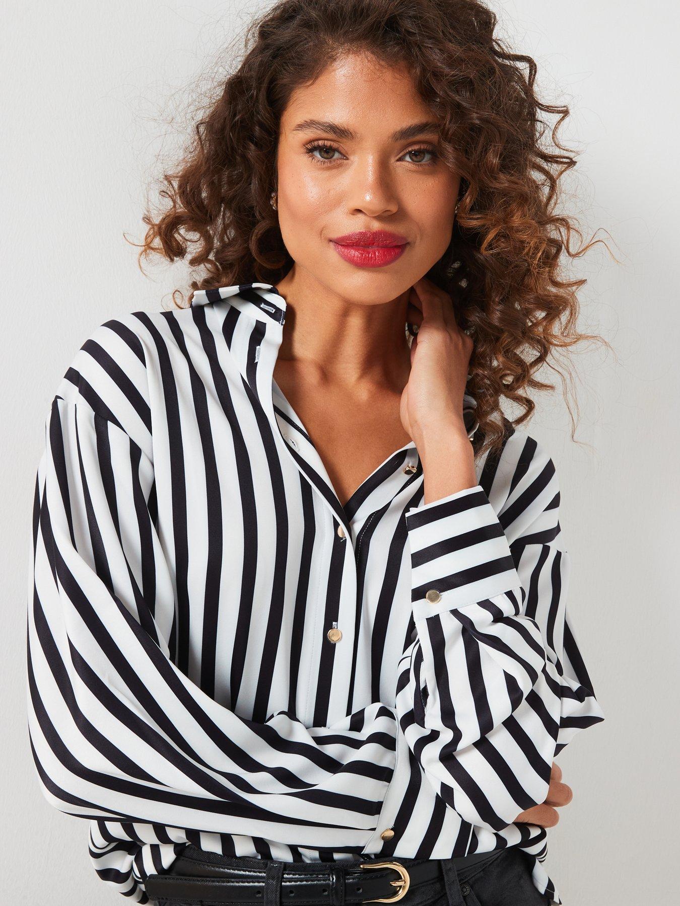 v-by-very-stripe-satin-longline-shirt-blackdetail