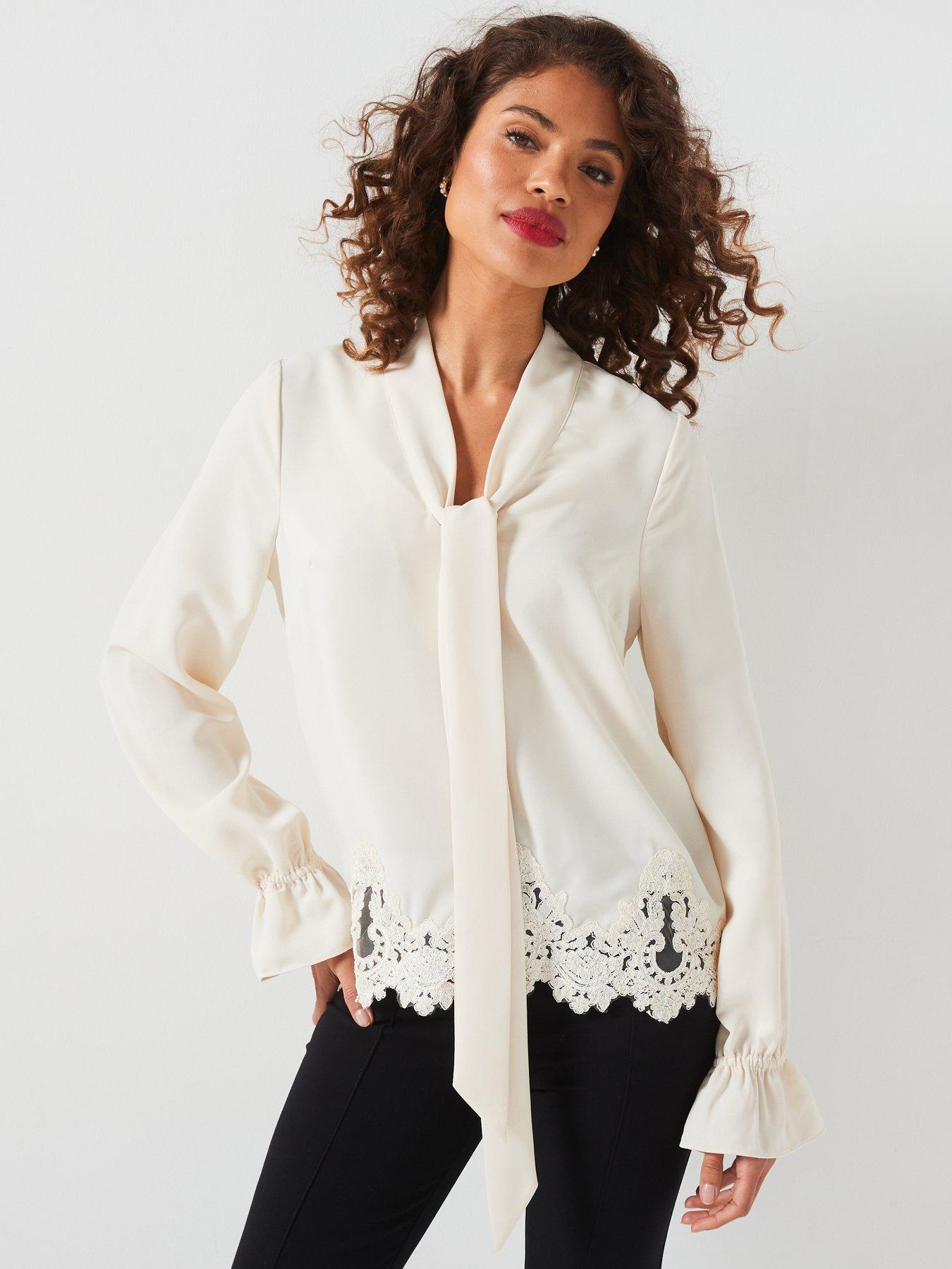 v-by-very-lace-hem-satin-blouse-ivory