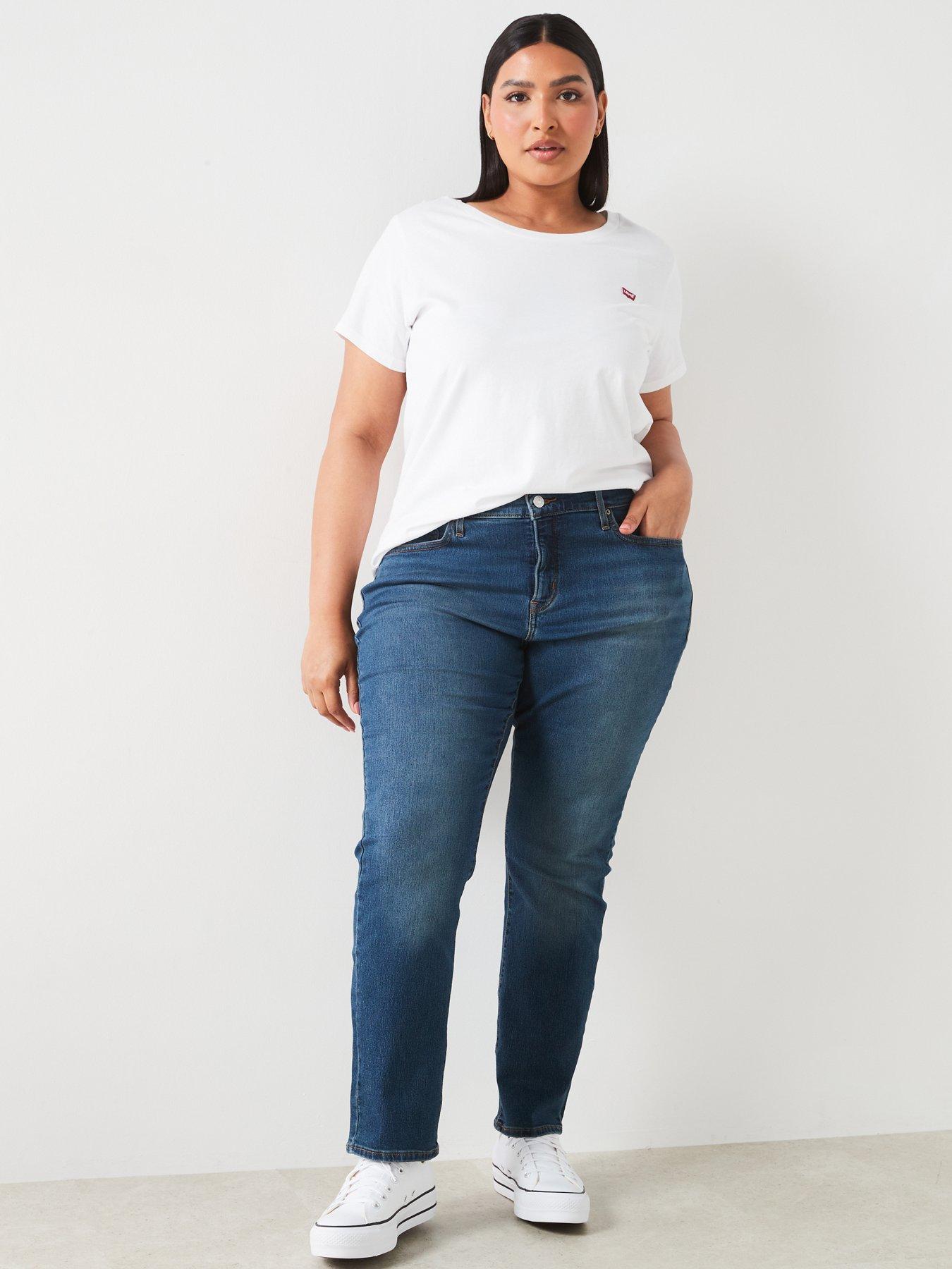Image 3 of 4 of Levi's Plus 314 Shaping Straight Jeans - Zealous Blue Plus