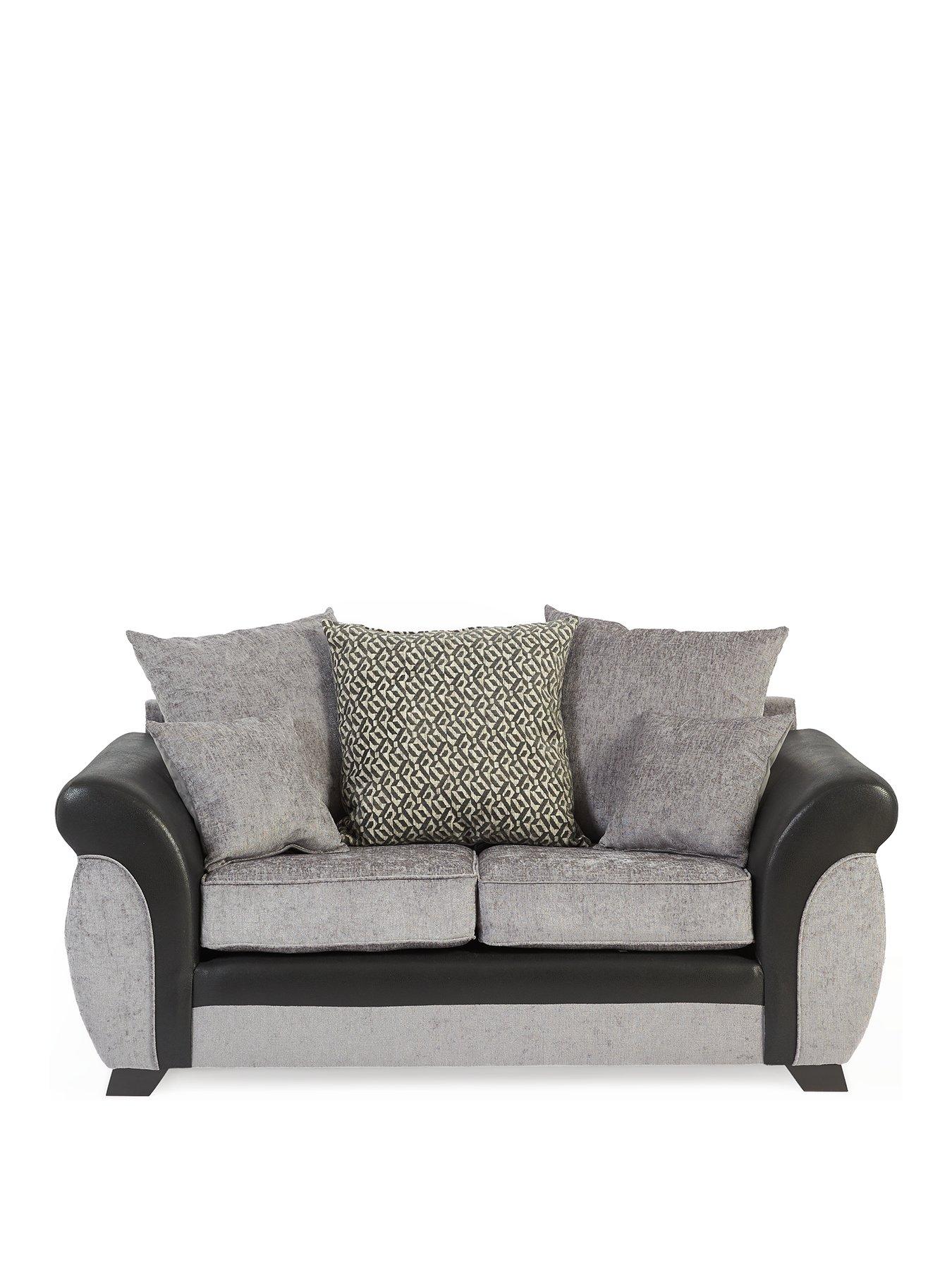 marino-fabricfaux-leathernbsp2-seater-scatter-back-sofa-greyblackstillFront