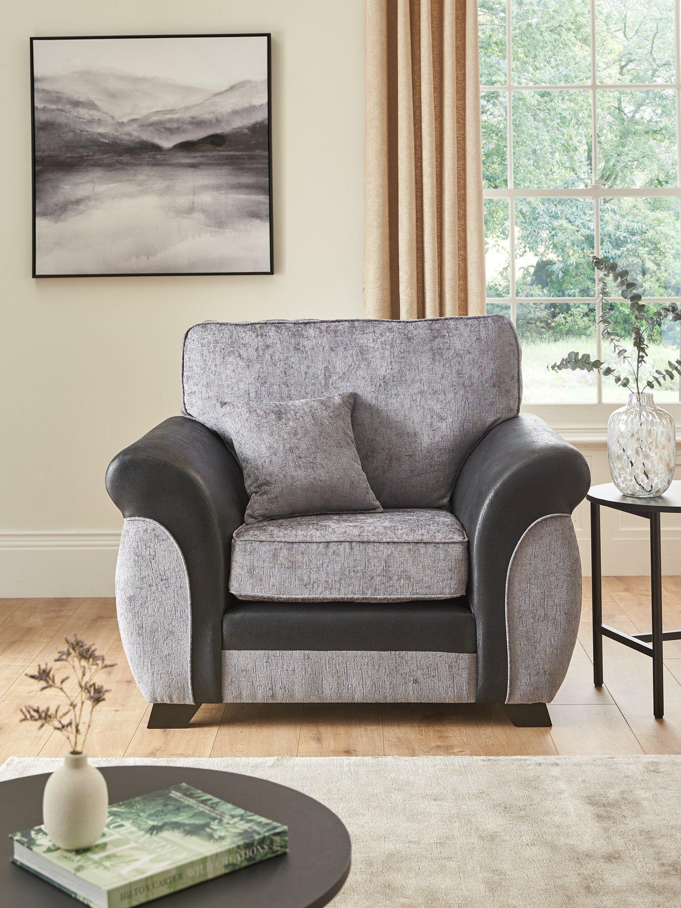 the-very-collection-marino-fabricfaux-leather-armchair-greyblacknbsp--made-to-order-in-the-uk