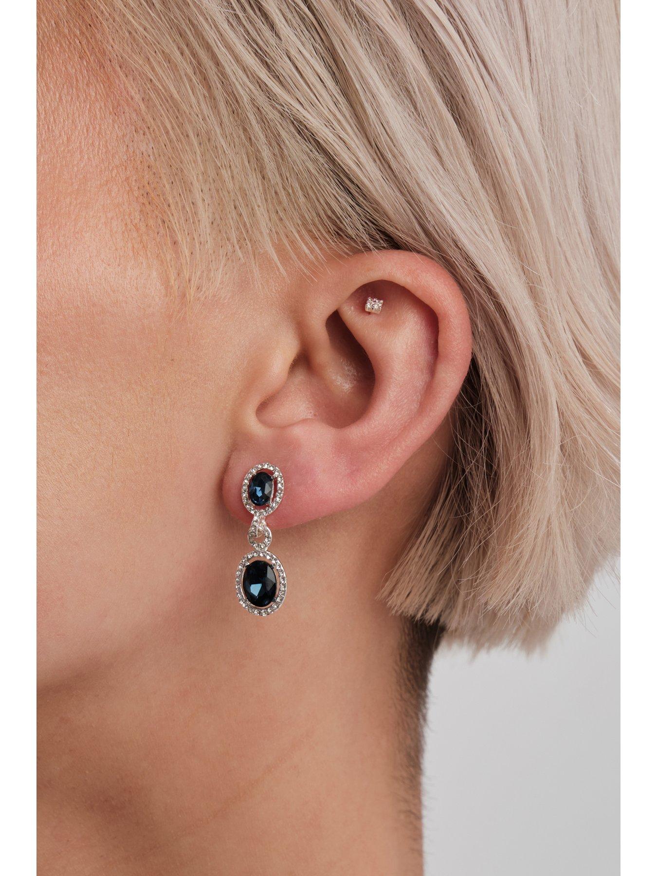 jon-richard-silver-plated-blue-halo-earringsstillFront