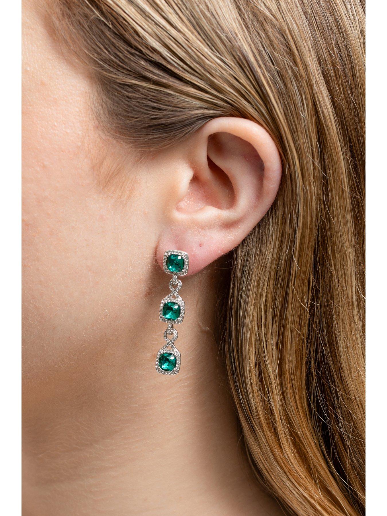 jon-richard-silver-plated-emerald-green-infinity-earringsstillFront