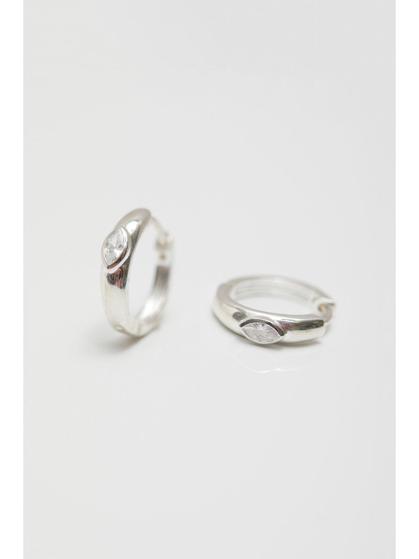 simply-silver-sterling-silver-925-polished-navette-centre-huggie-hoop-earringsstillFront