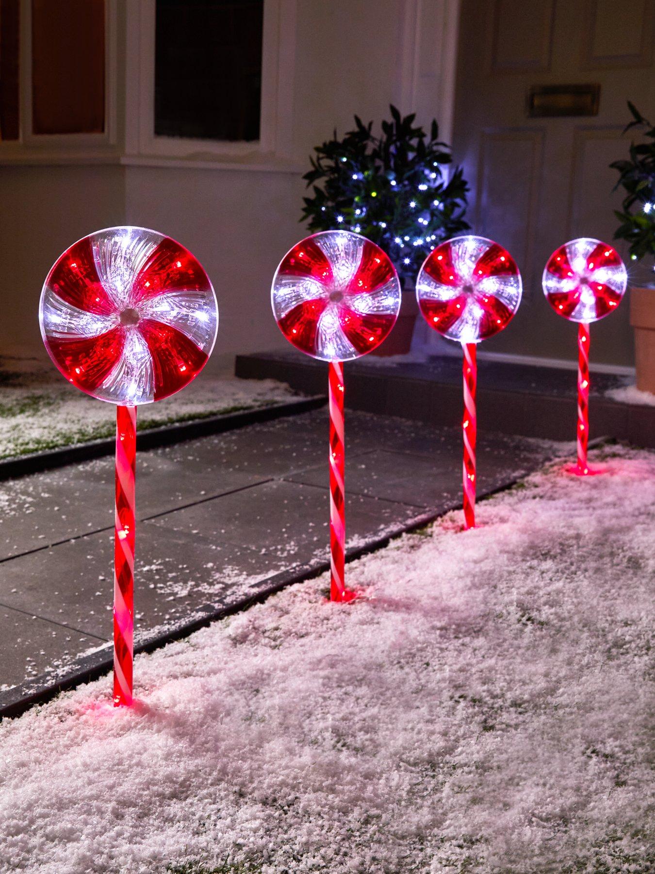 Image 1 of 5 of Three Kings Large Candyswirl Stake Outdoor Christmas Pathfinders - Set 4