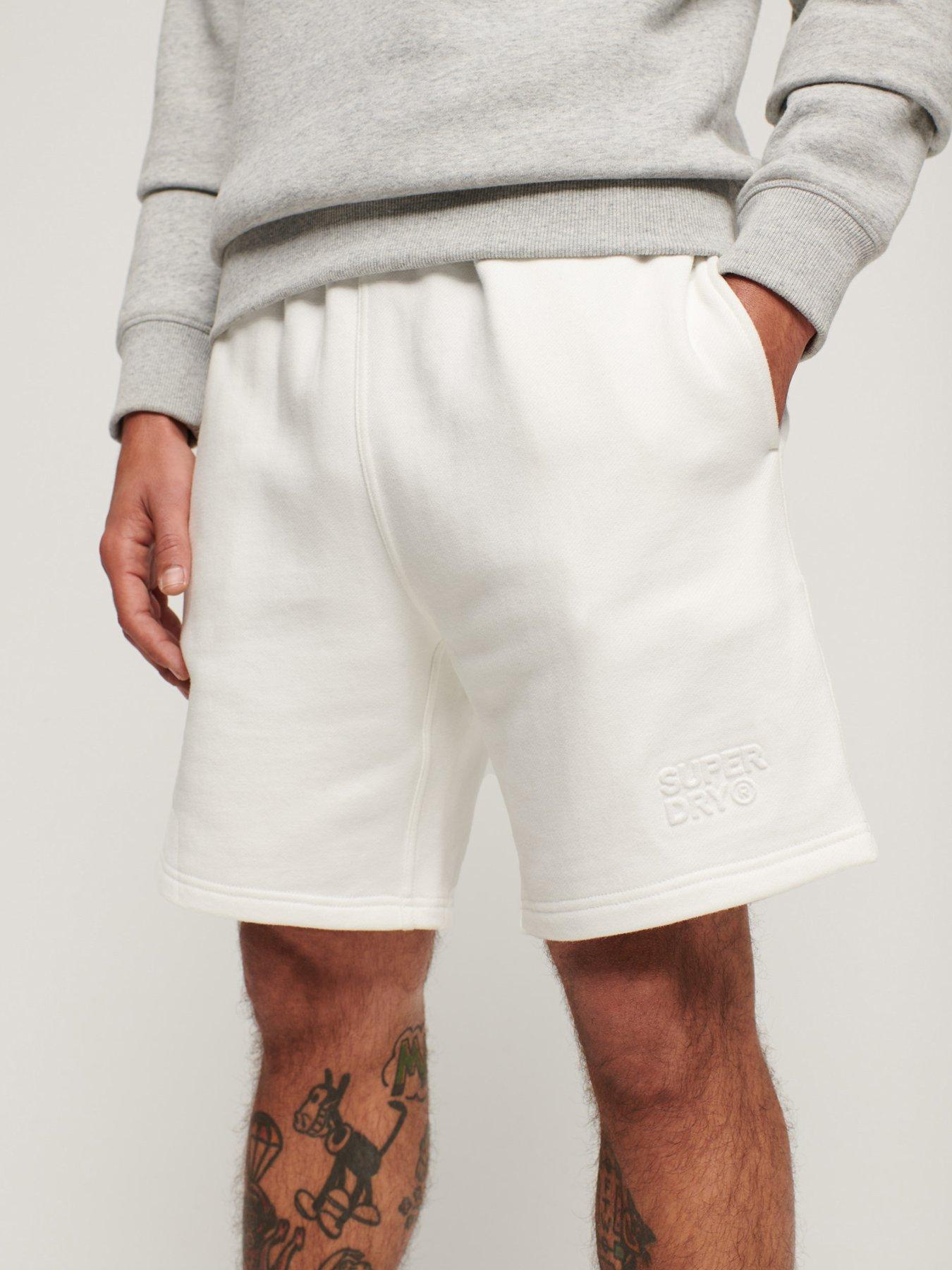 Image 1 of 6 of Superdry Superdry Sportswear Emboss Logo Sweat Shorts - White