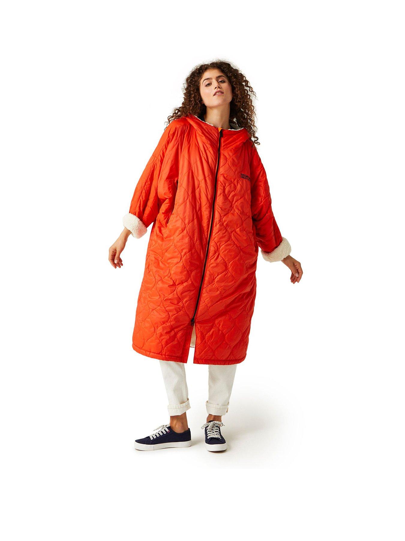 regatta-quilted-adult-changing-robe-water-repellent-rusty-orangeantique-white