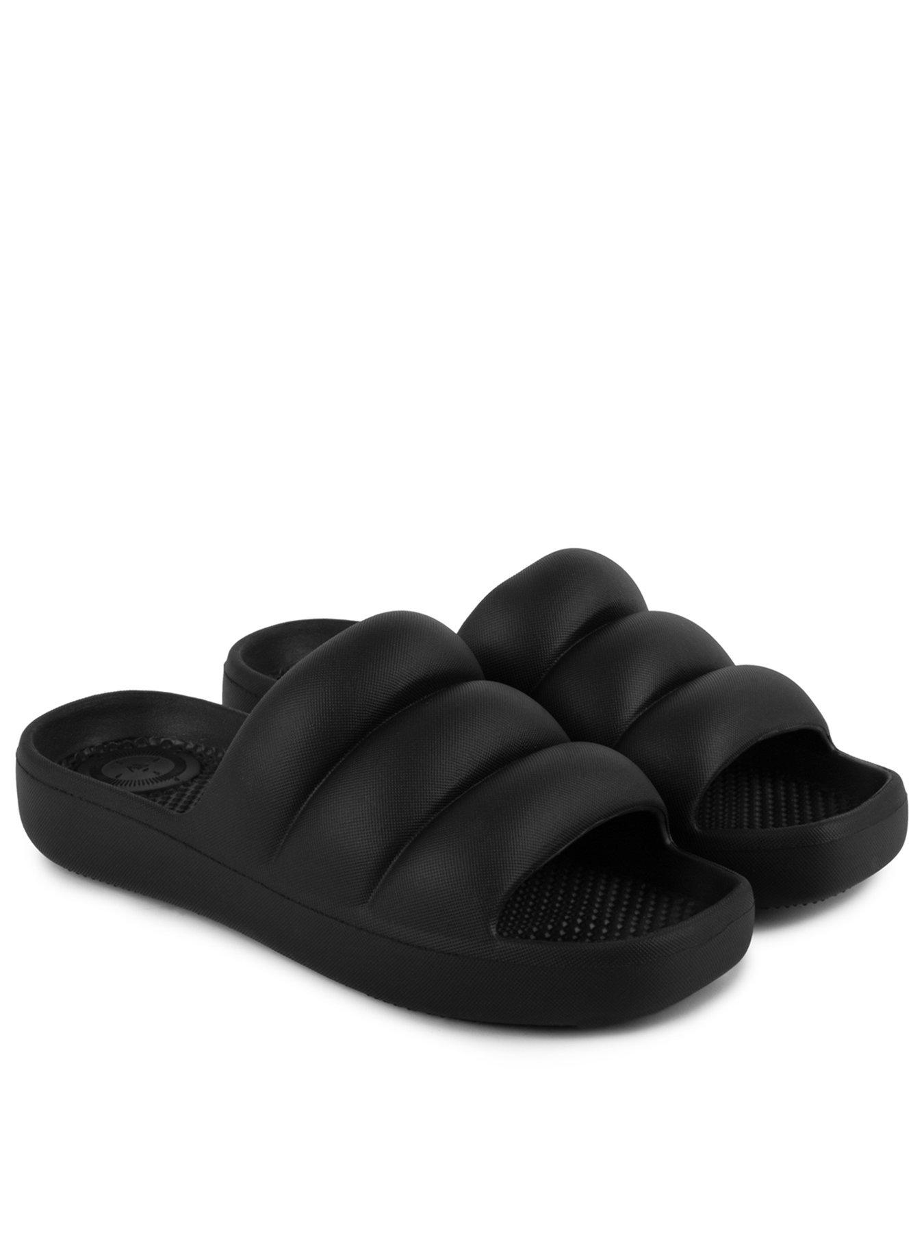 Image of TOTES Totes Solbounce Moulded Puffy Slide - Black