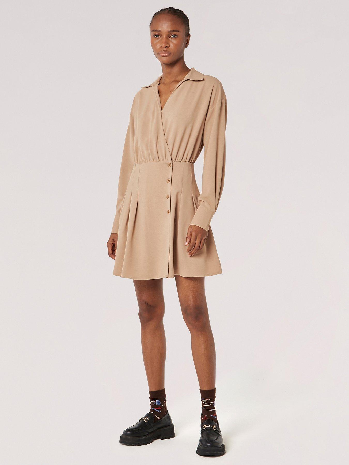 apricot-apricot-open-collar-wrap-shirt-dressback